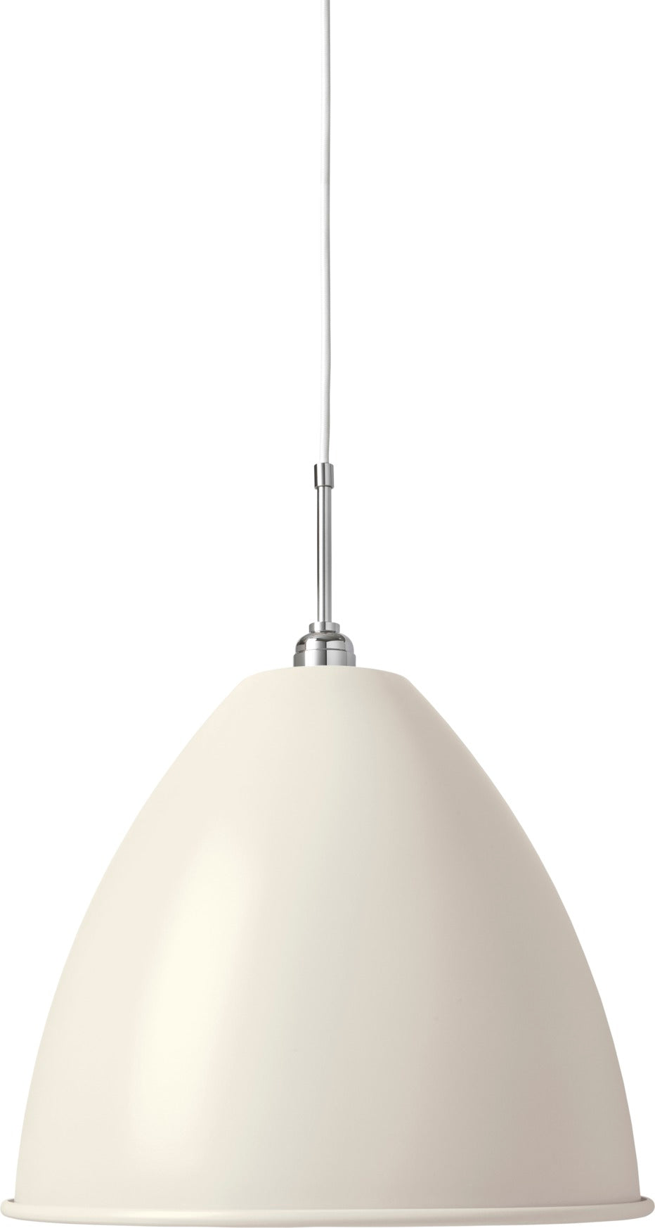 BESTLITE BL9 Chrome Pendant Lamp with Cream Shade