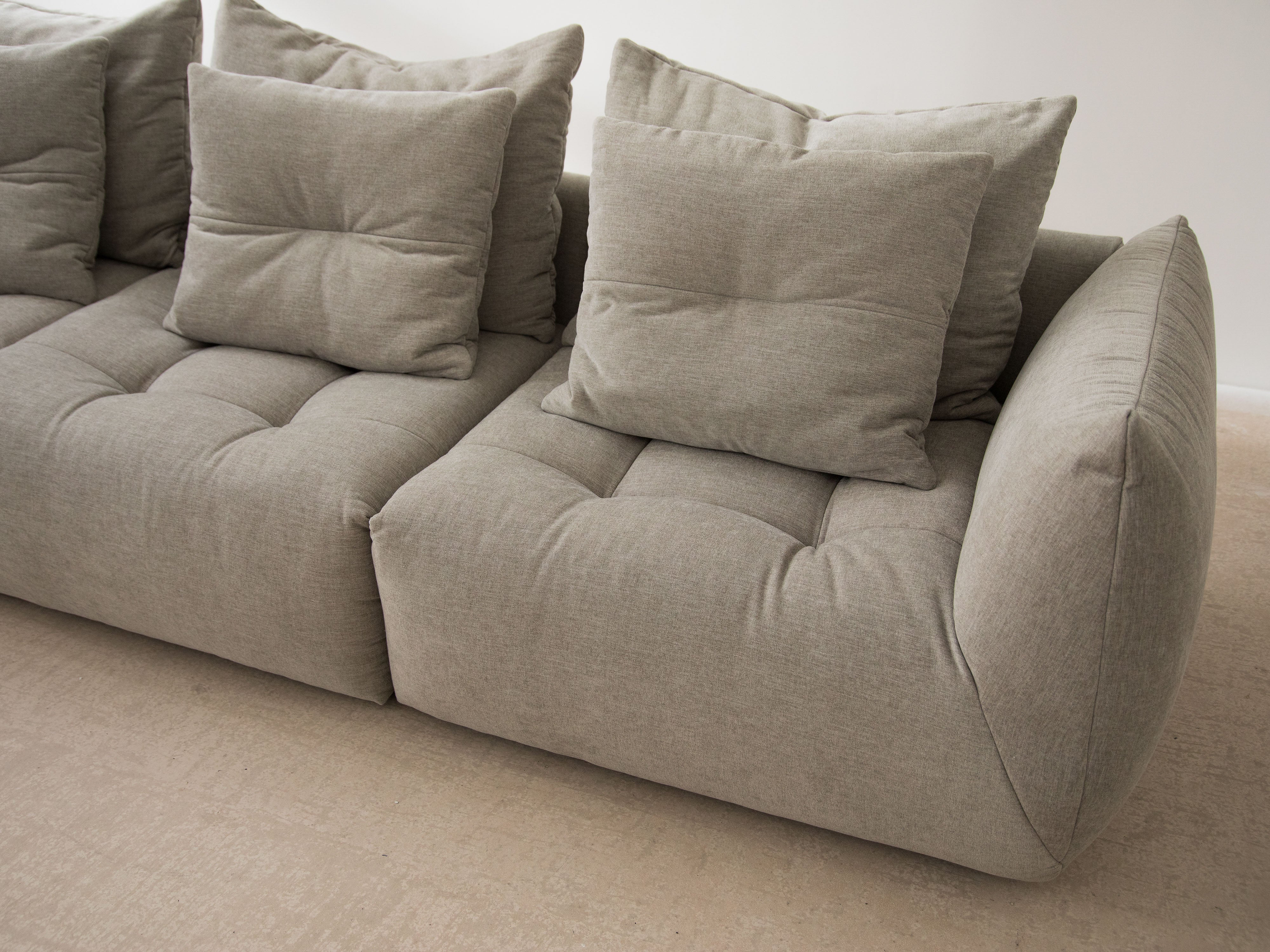 Velvet Modular Right Corner Sofa, "Bloom", 3 Seats, Ecru, 316x216x95
Made in Europe