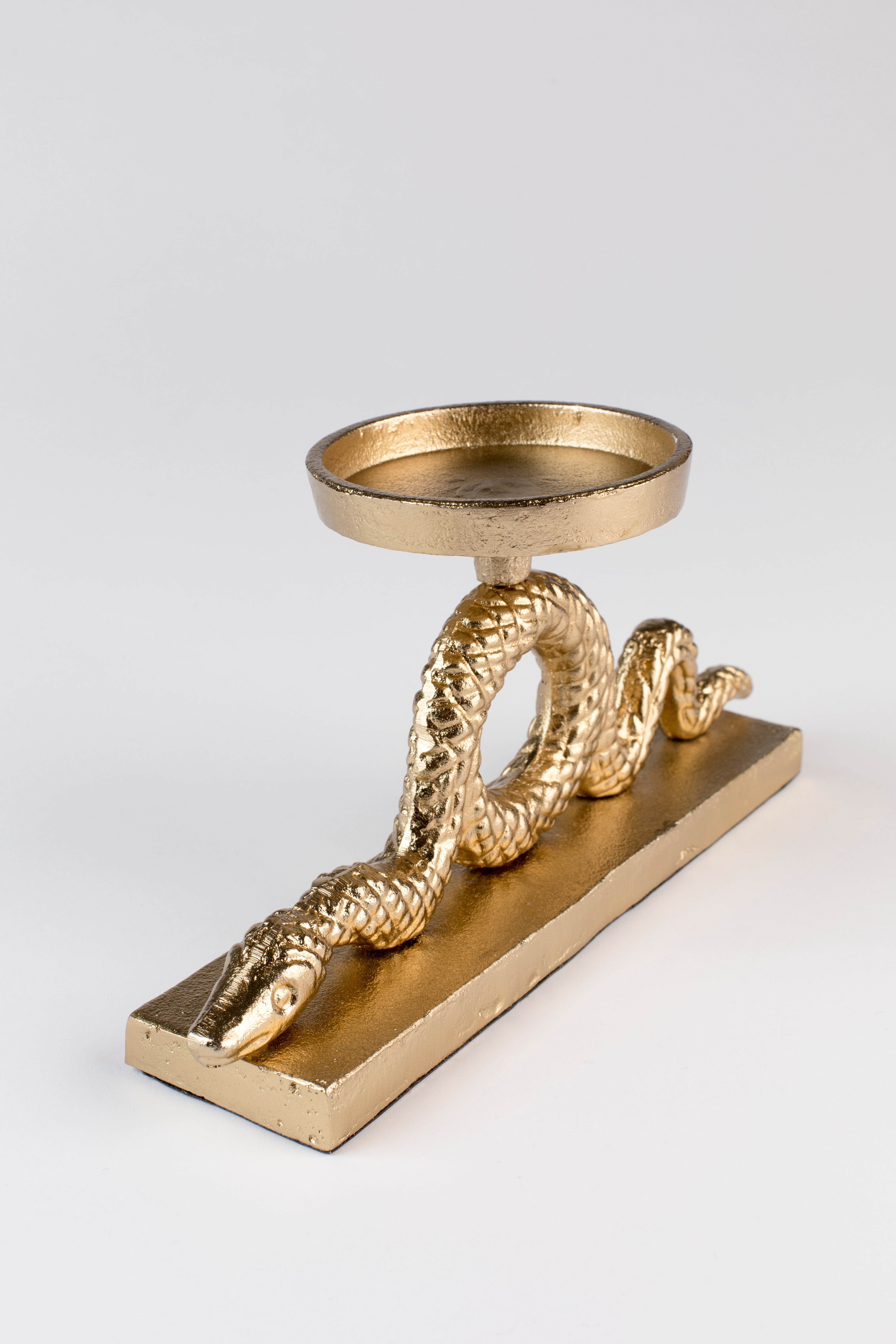 Kerzenhalter HALTEN SIE DIE SCHLANGEN FERN goldfarben