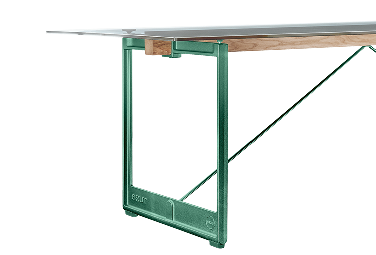 BRUT table with turquoise base