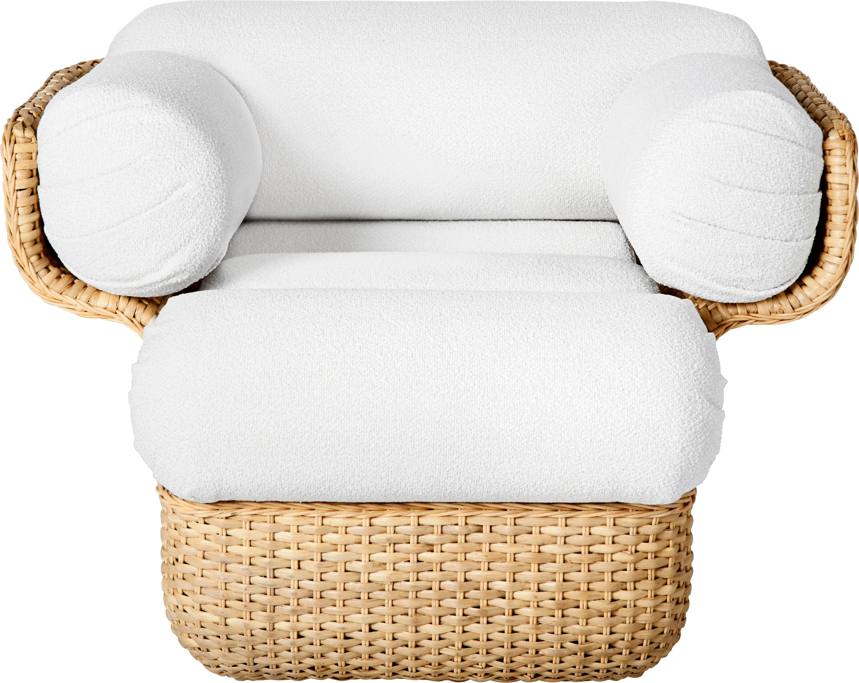 BASKET Sessel weiß mit Rattan
