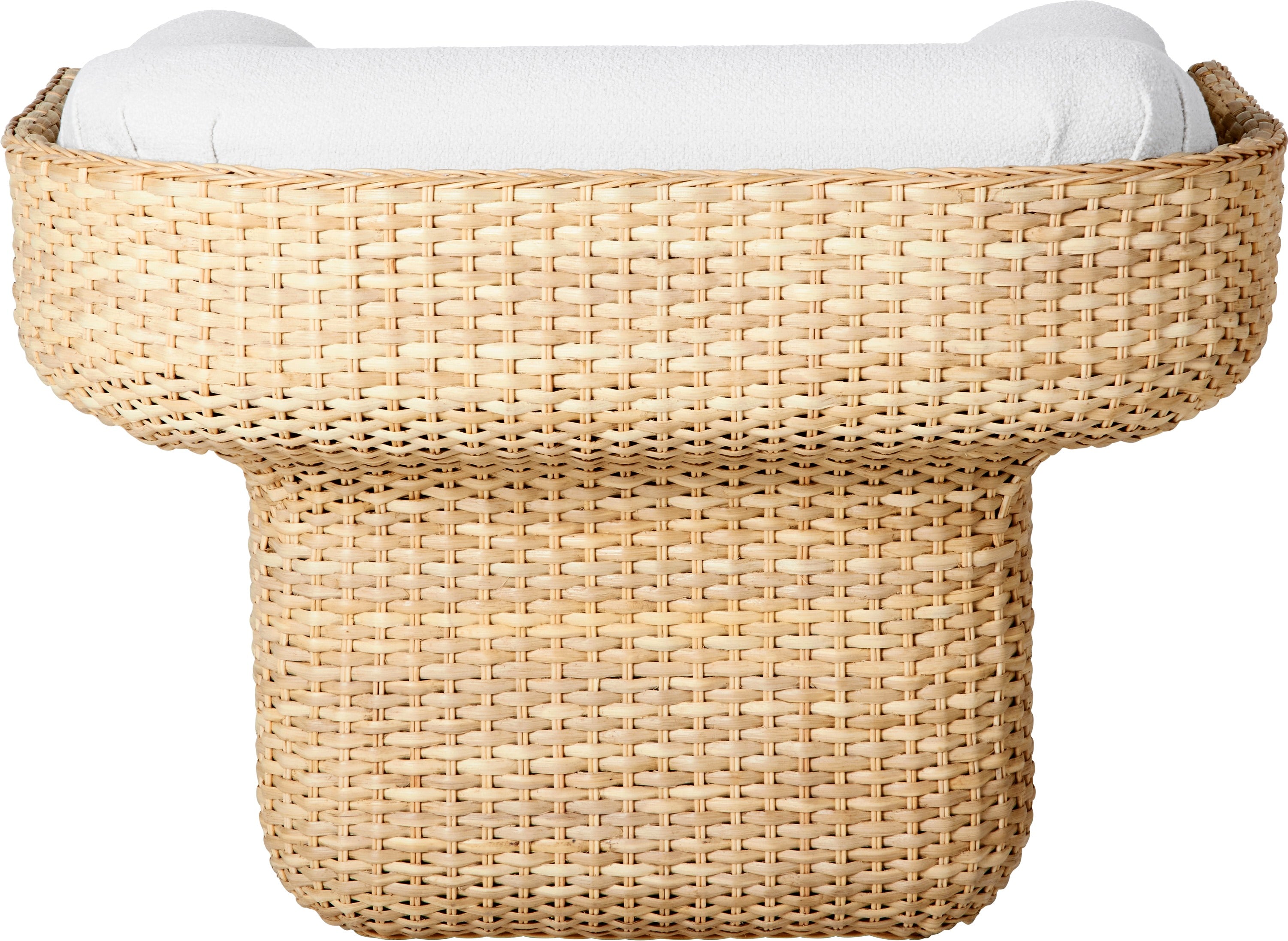 BASKET Sessel weiß mit Rattan