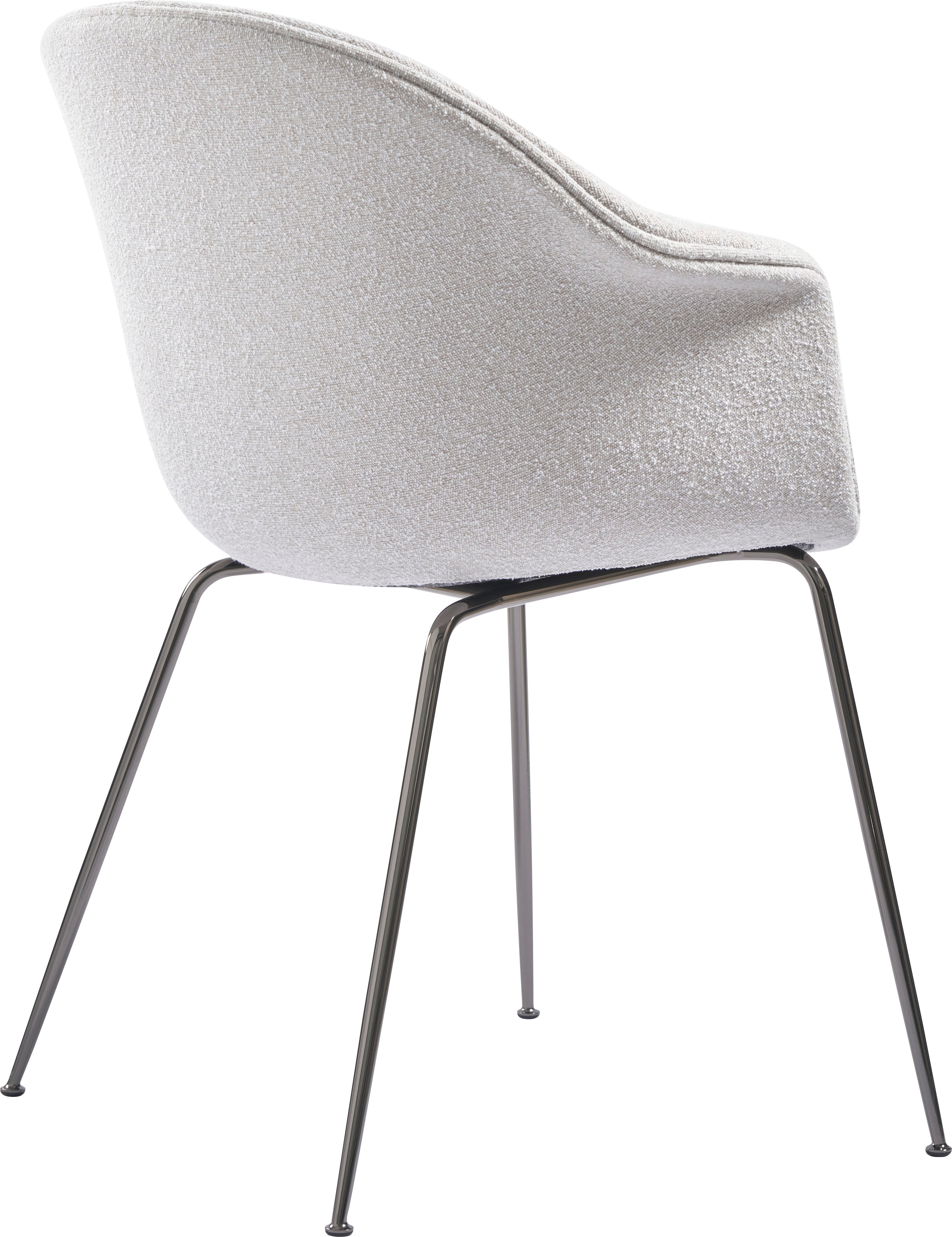 BAT upholstered chair with black chrome base