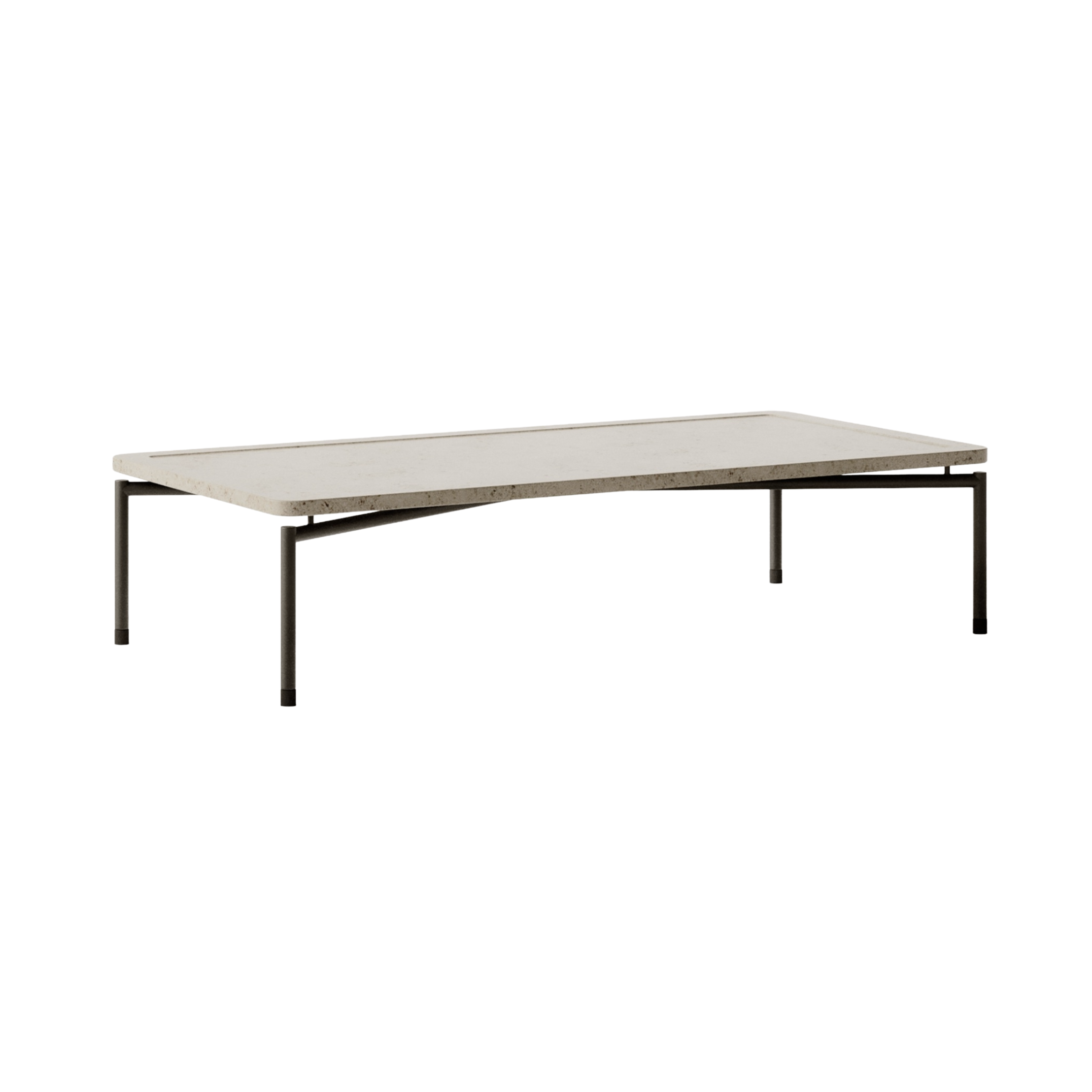 Rectangular coffee table DAPPLE limestone Moleanos