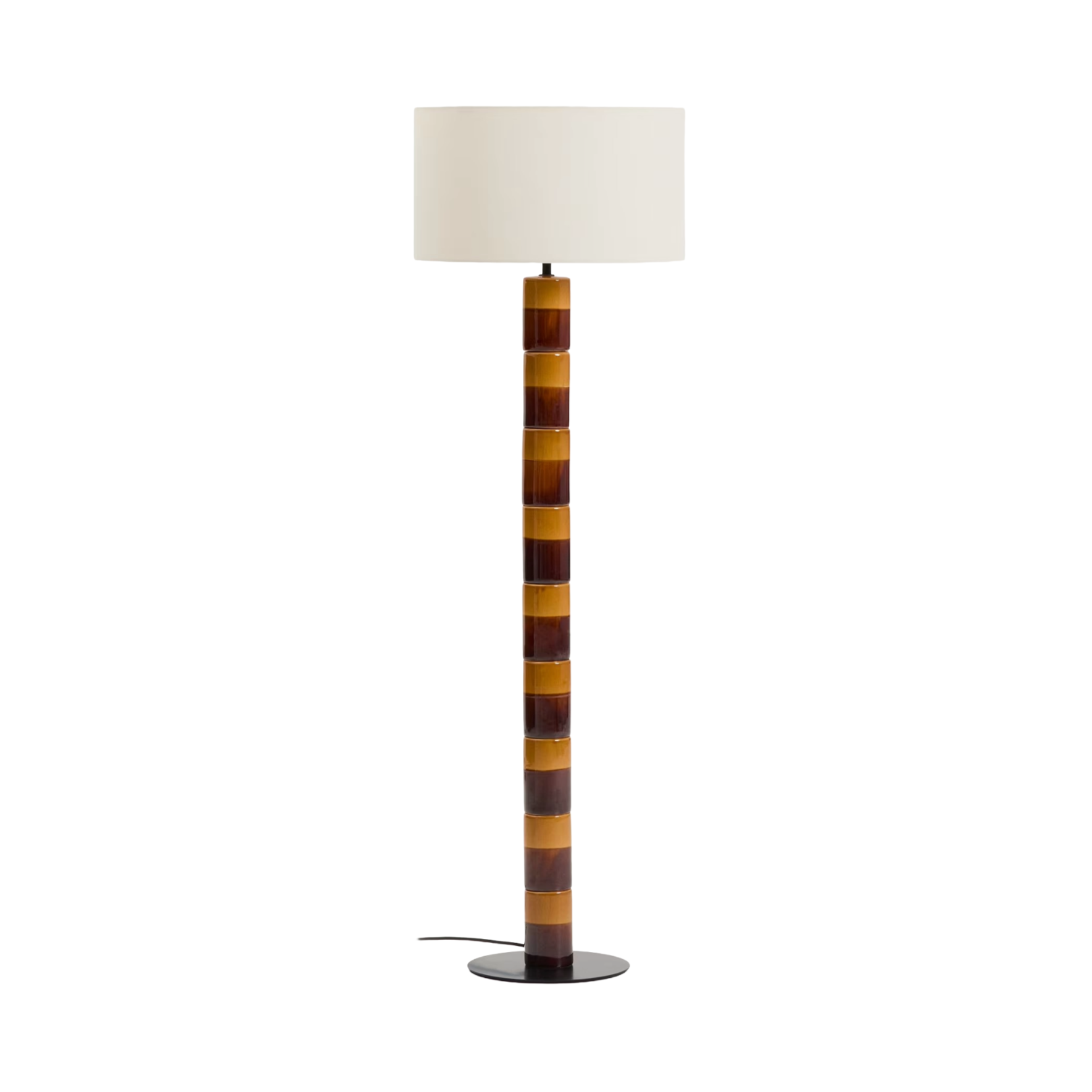 Stehlampe MAVRAN braun mit senfgelbem
