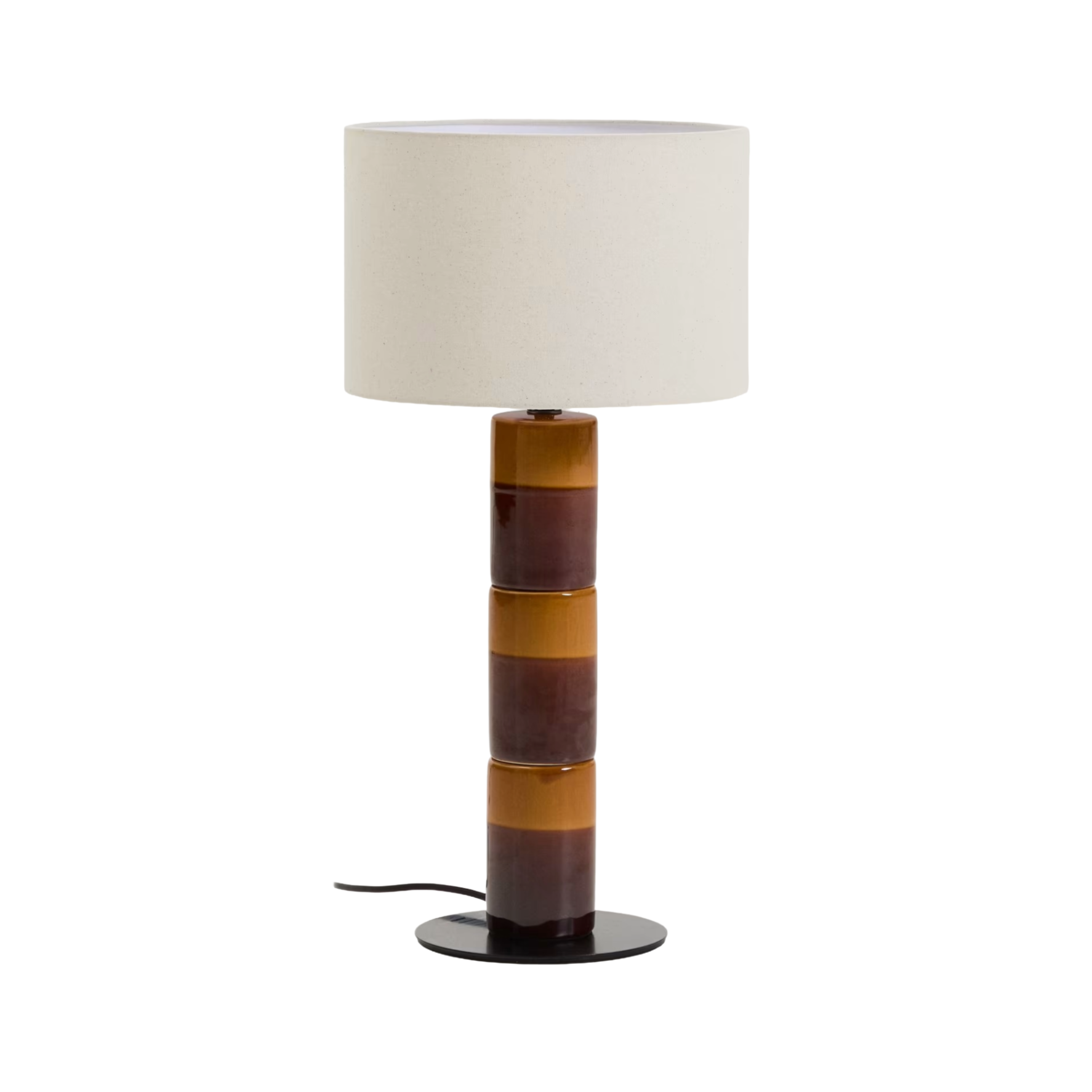 Tischlampe MAVRAN braun mit senfgelber Farbe