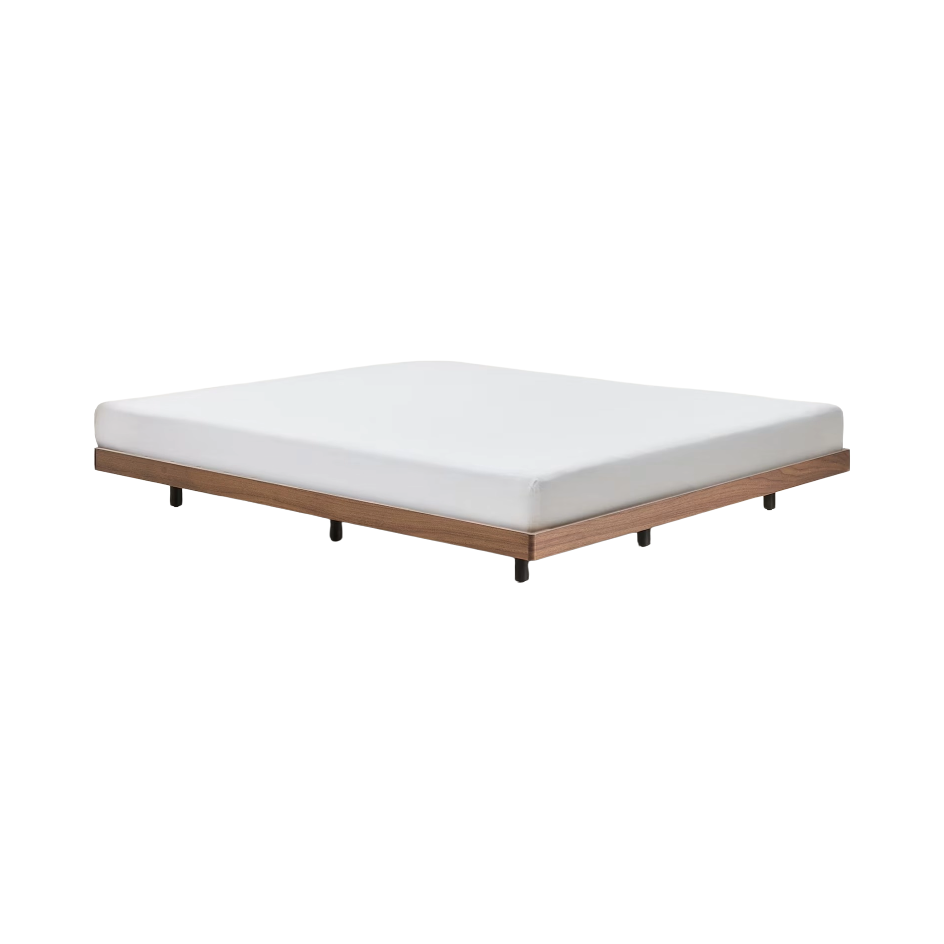NORLEN bed base dark brown walnut veneer
