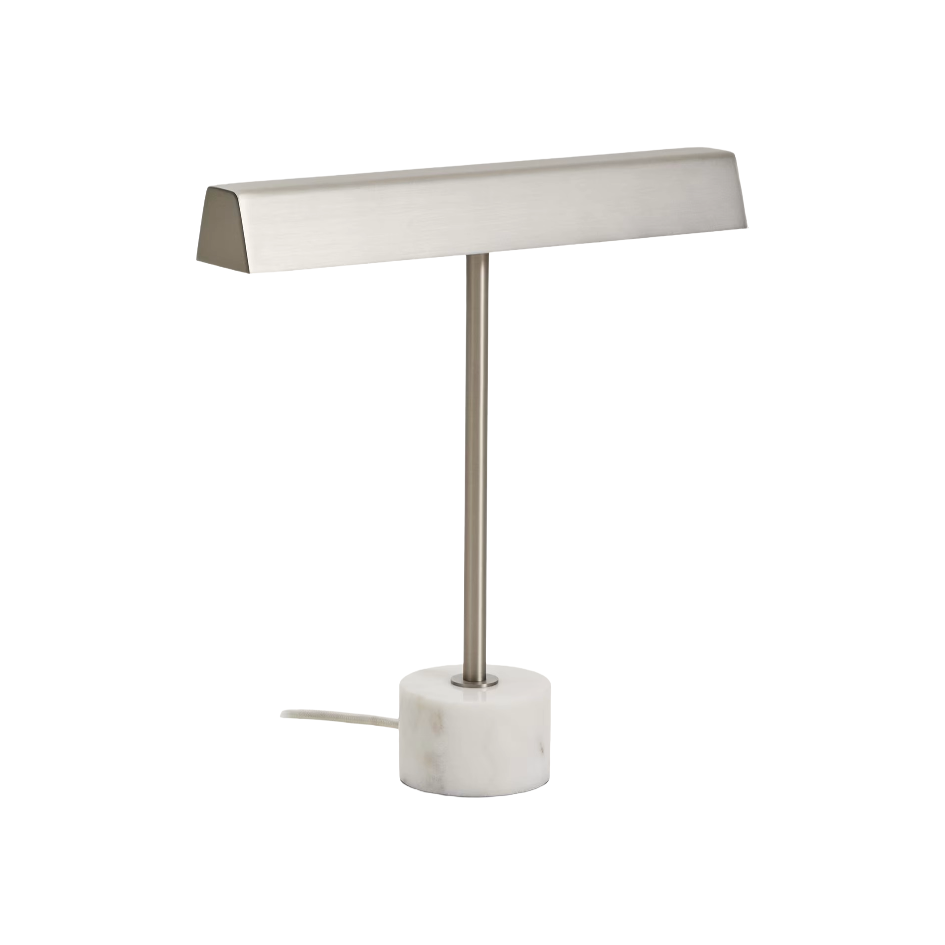 Tischlampe LYNOR silber mit weißem Marmorsockel