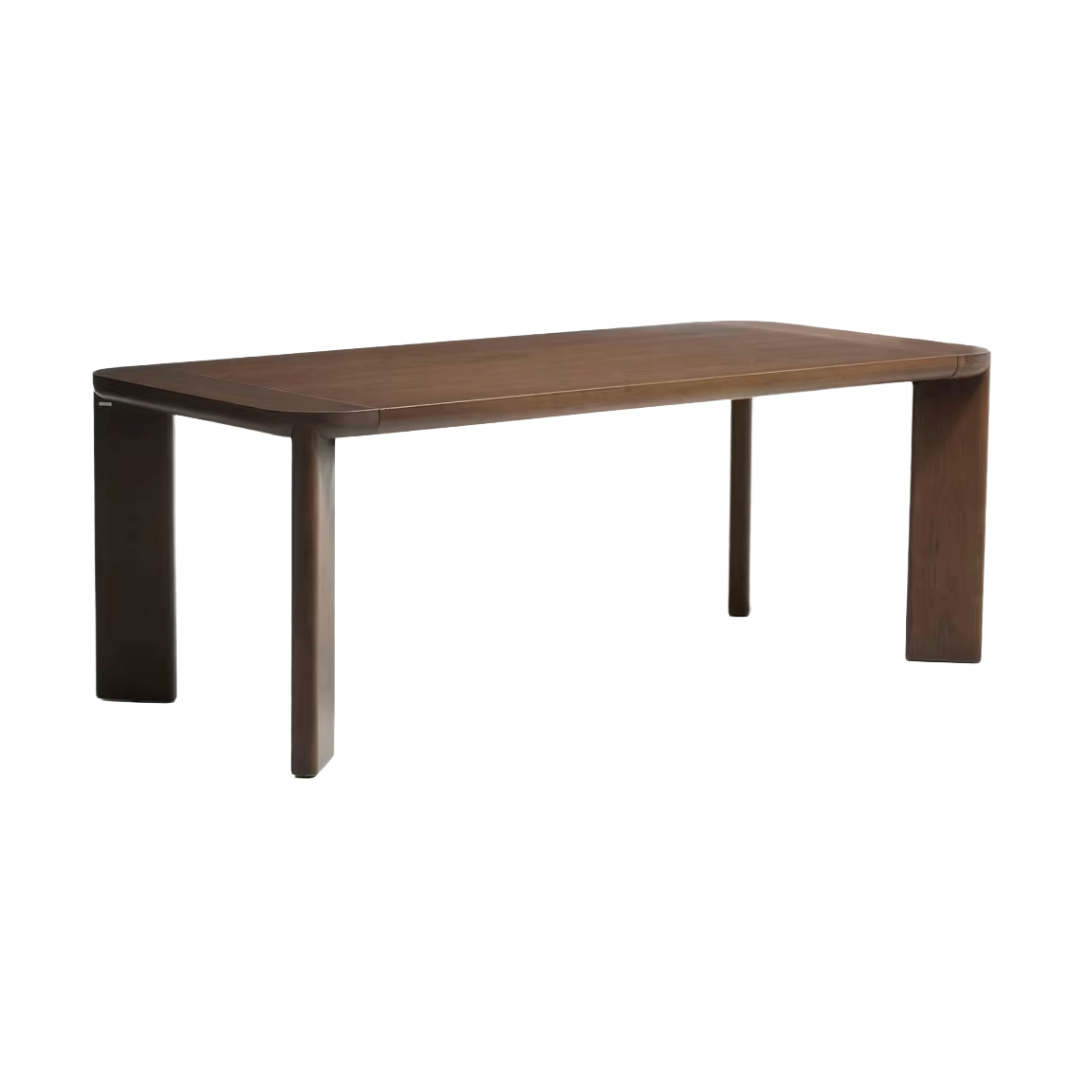 Extendable table JONDAL in dark solid wood and oak veneer.