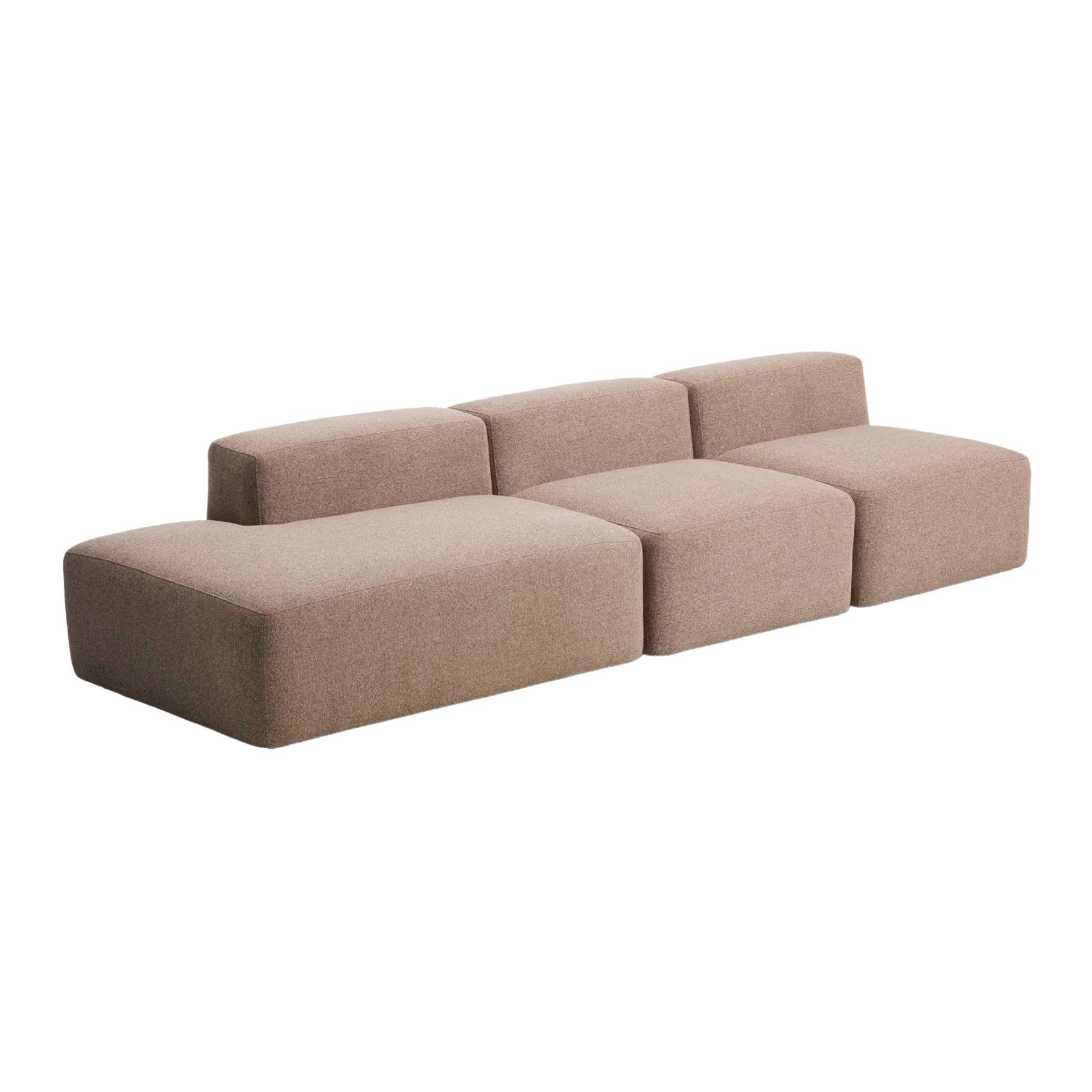 Sofa 3-osobowa lewostronna BLOK jasnobrązowy szenil