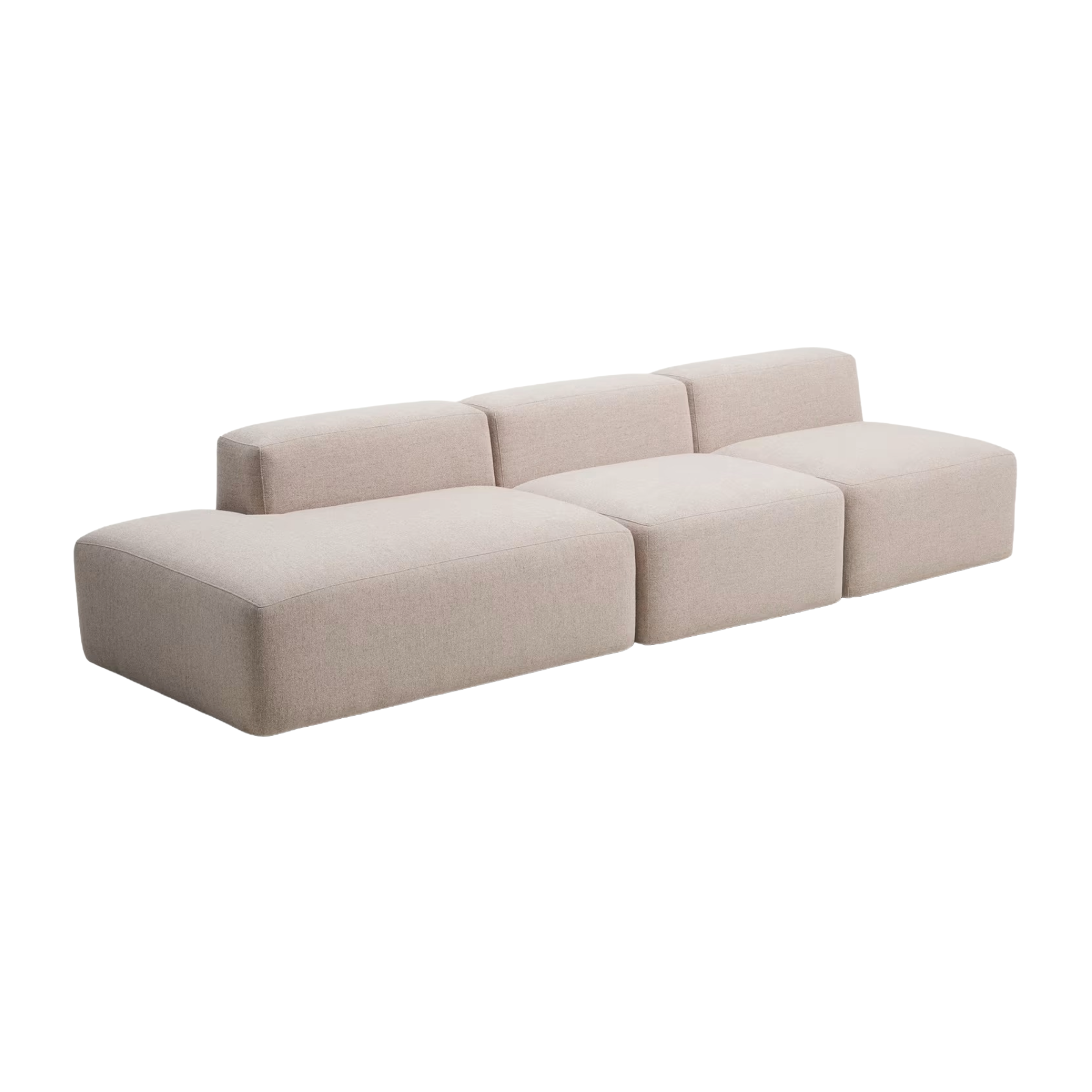 Sofa 3-osobowa lewostronna BLOK beżowy szenil
