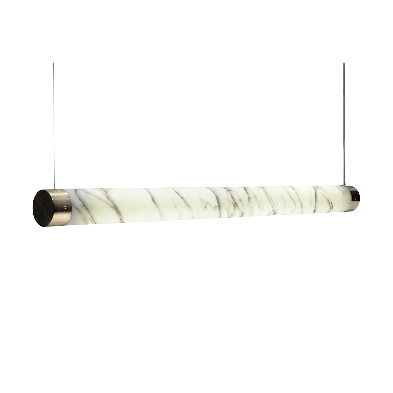TUBE pendant lamp in marble with a brass finish