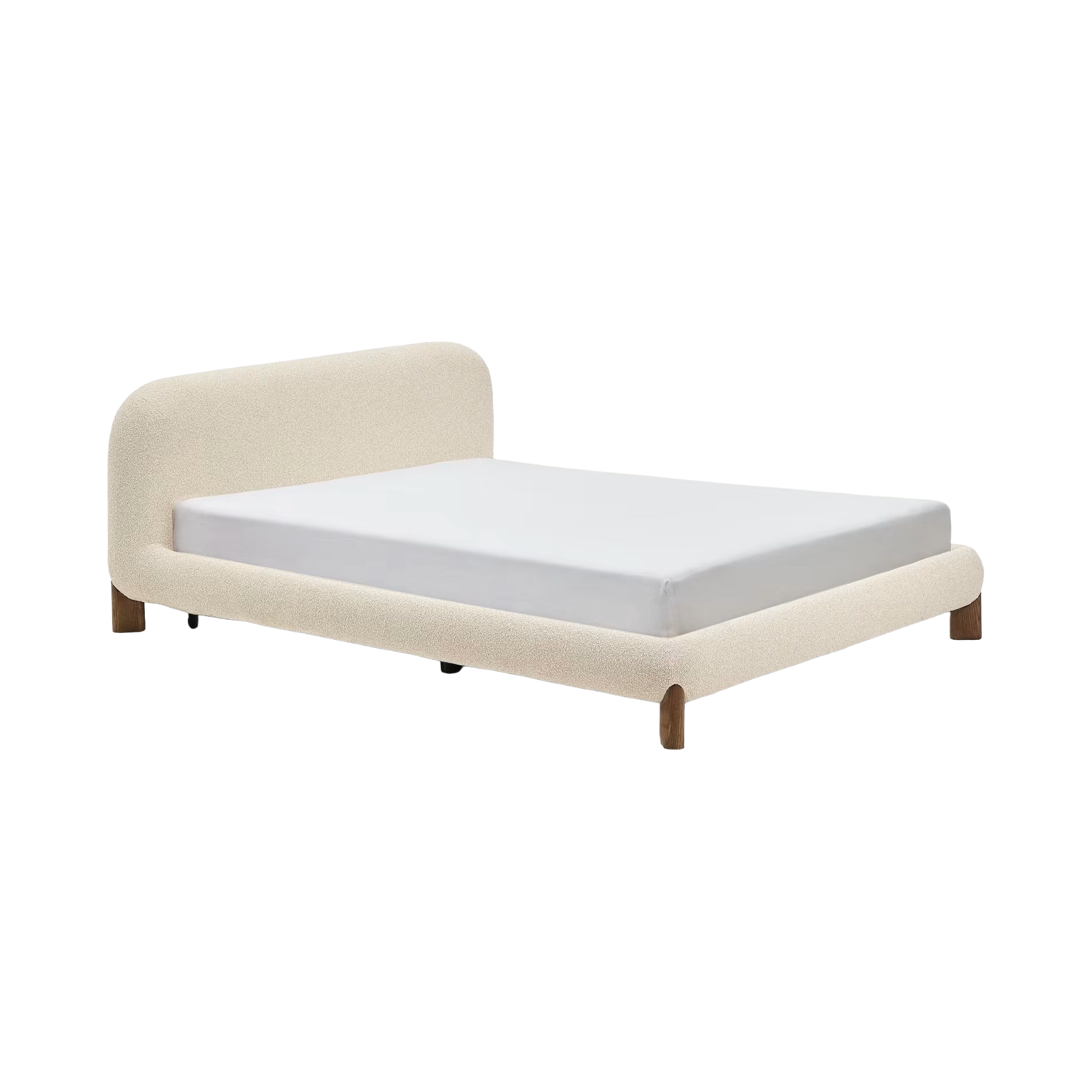 ODINA bed ecru with dark brown ash base