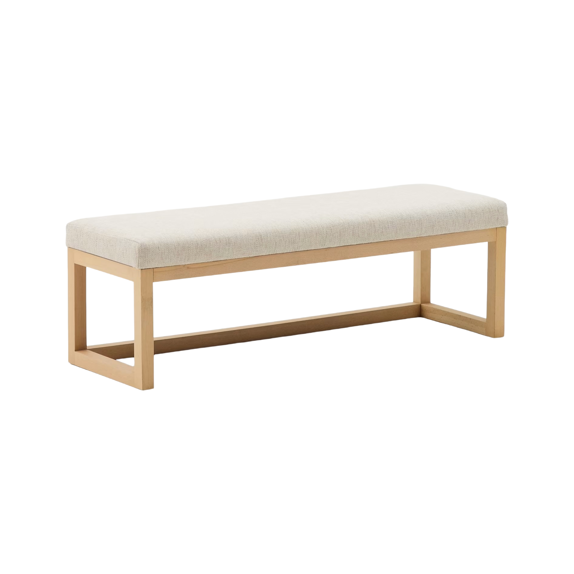 Bank LOYA beige Chenille mit Buchenbasis