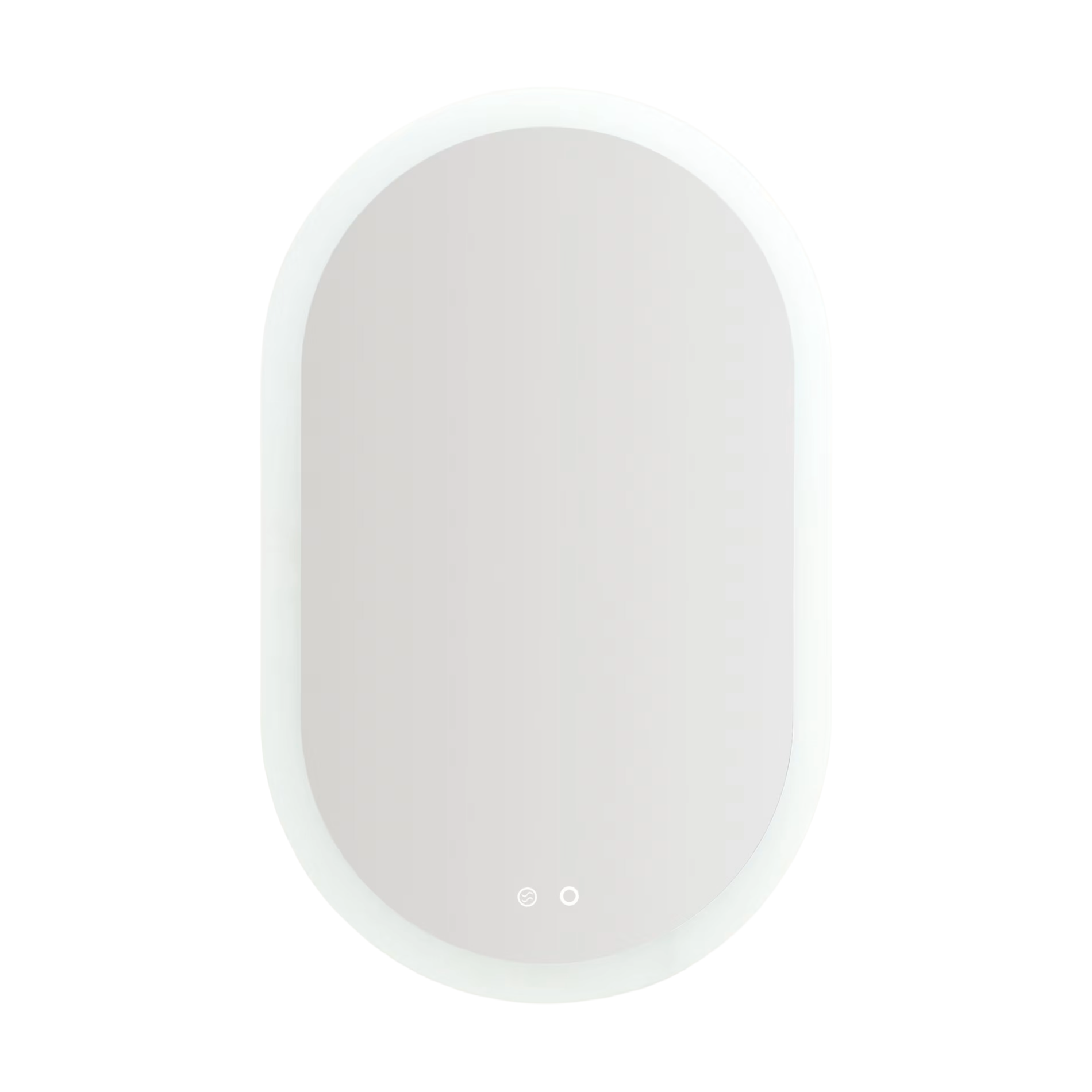 Oval illuminated bathroom mirror MERVI white