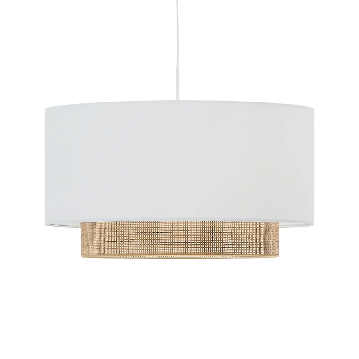 White ERNA lampshade with bamboo