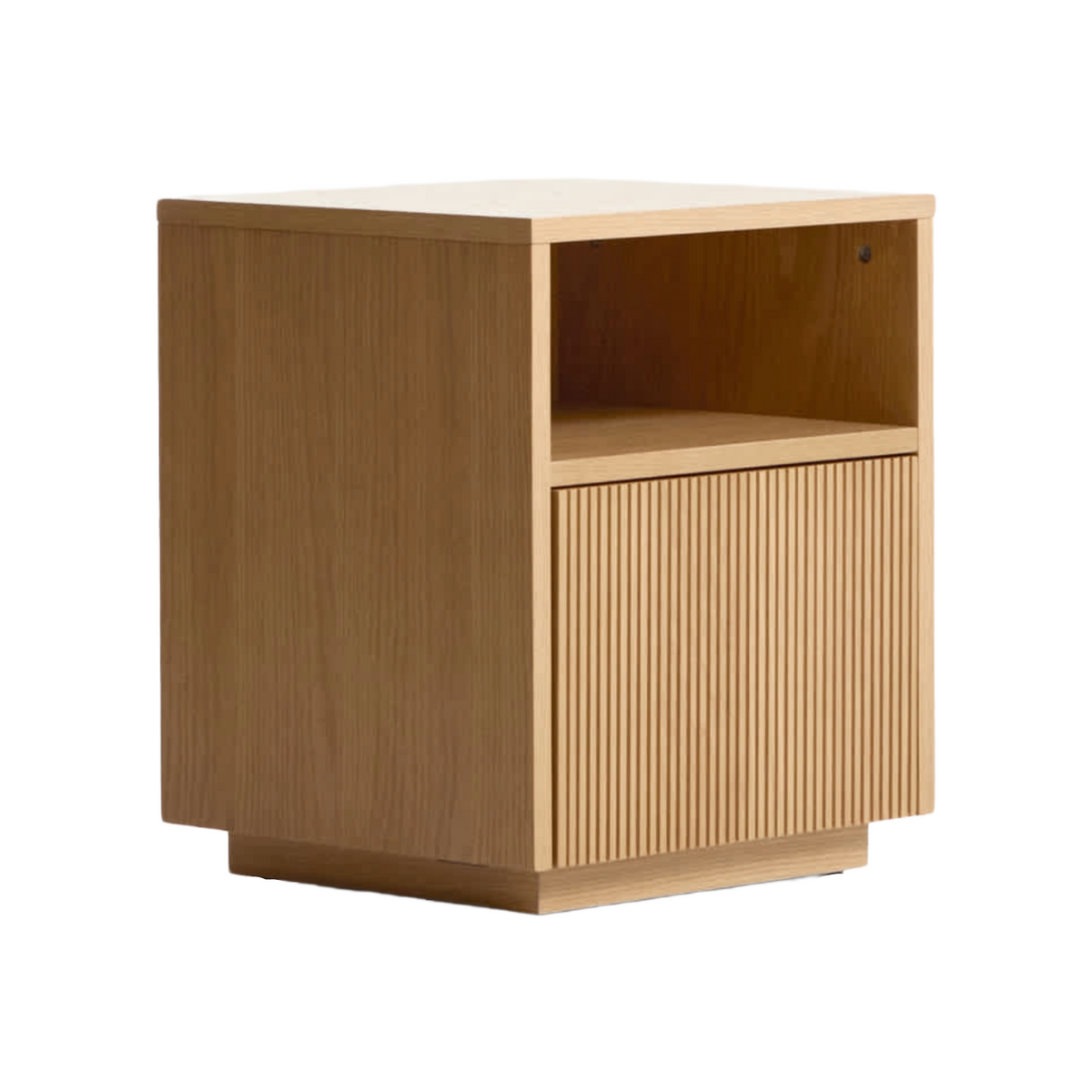 Helvine Nightstand with Drawer in Oak Veneer