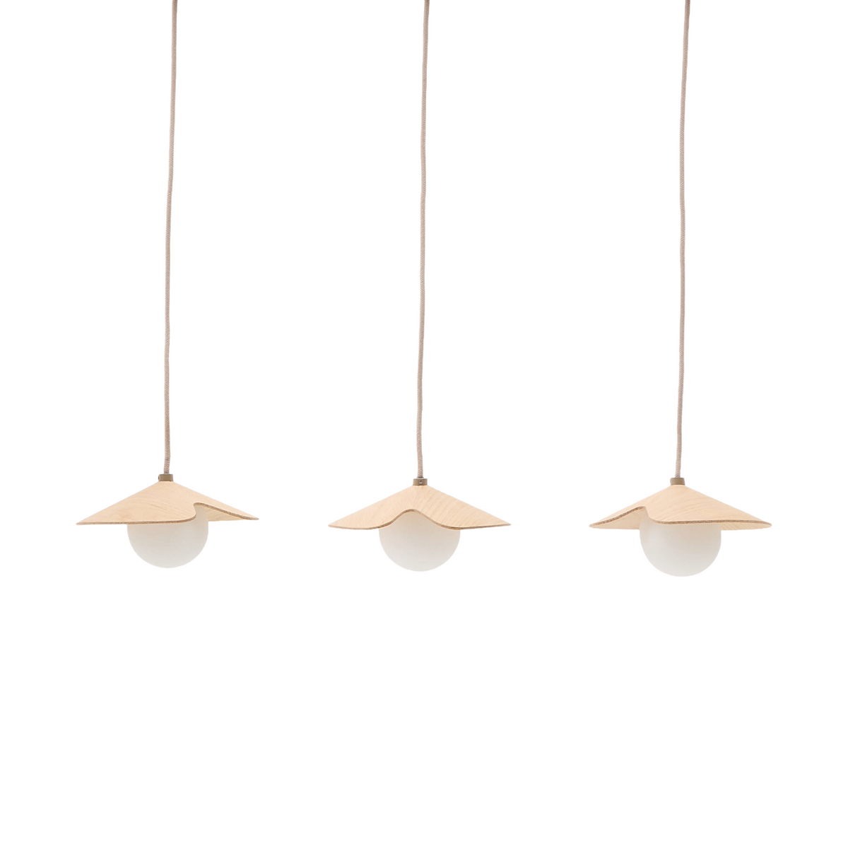 3-Point Pendant Light Wilara Oak Veneer