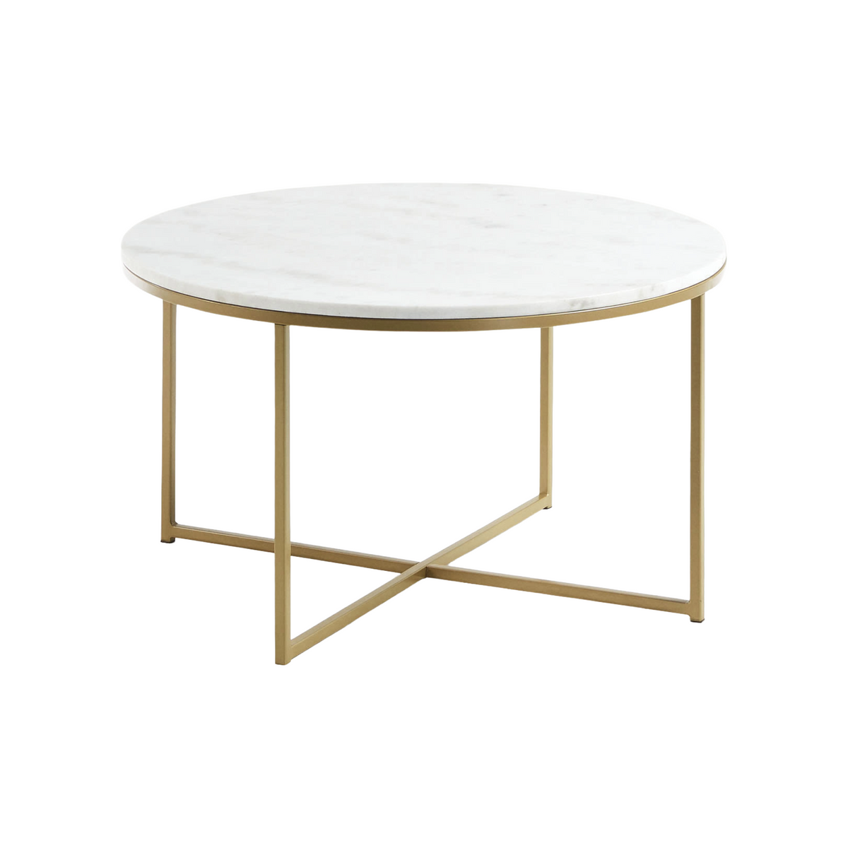 SHEFFIELD white marble coffee table with a gold base