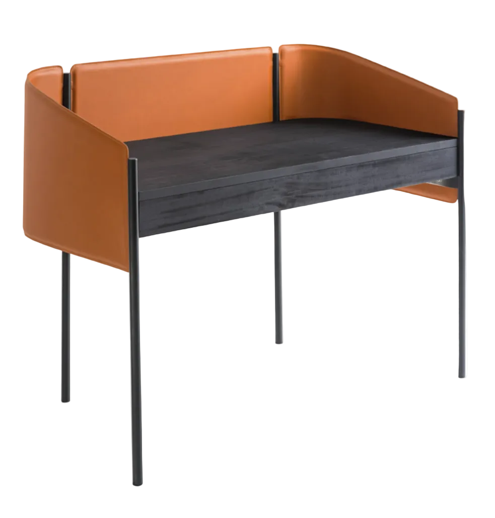 BIBLIO black desk with cognac