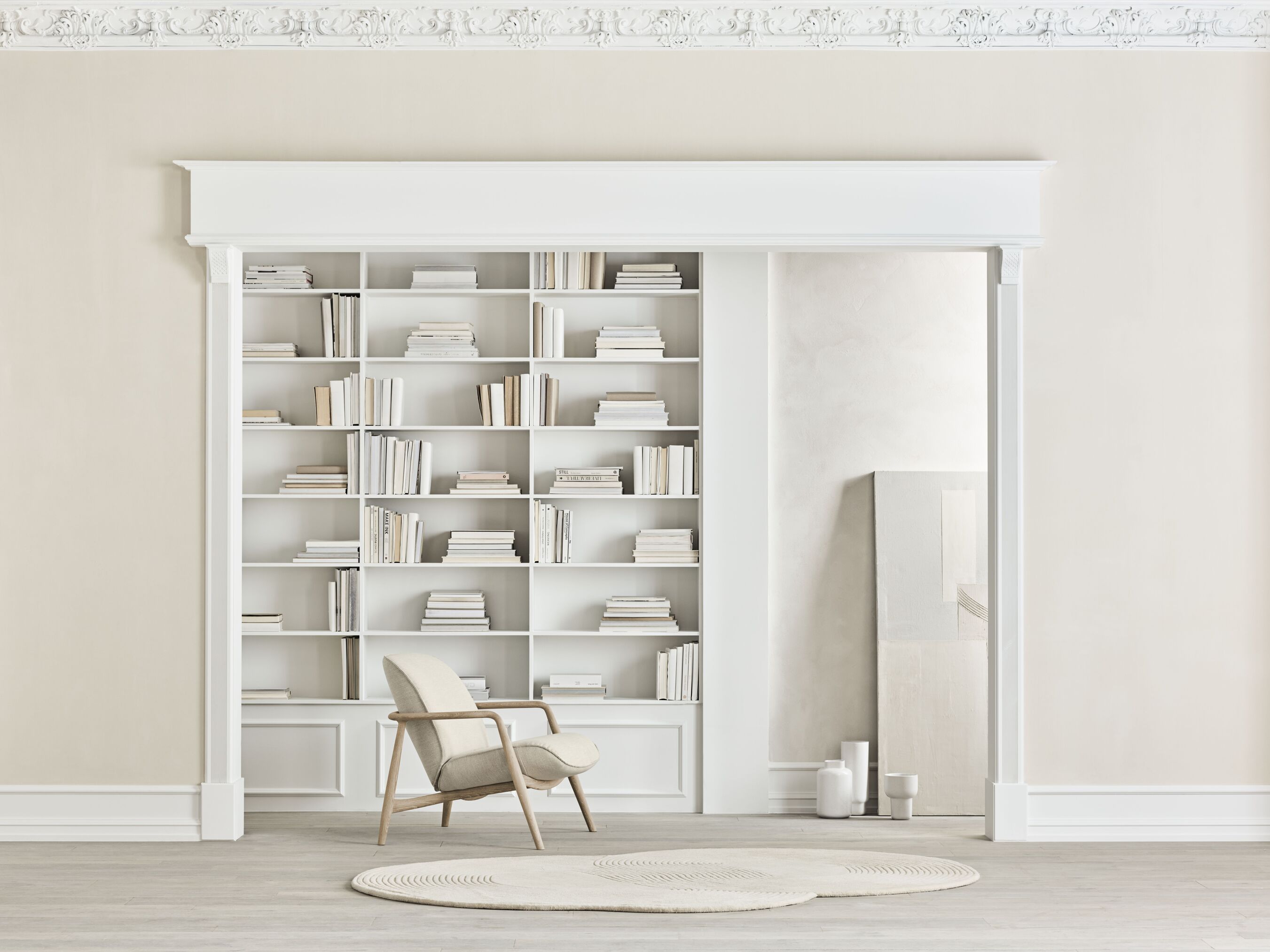 Zen abgerundeter beige Teppich