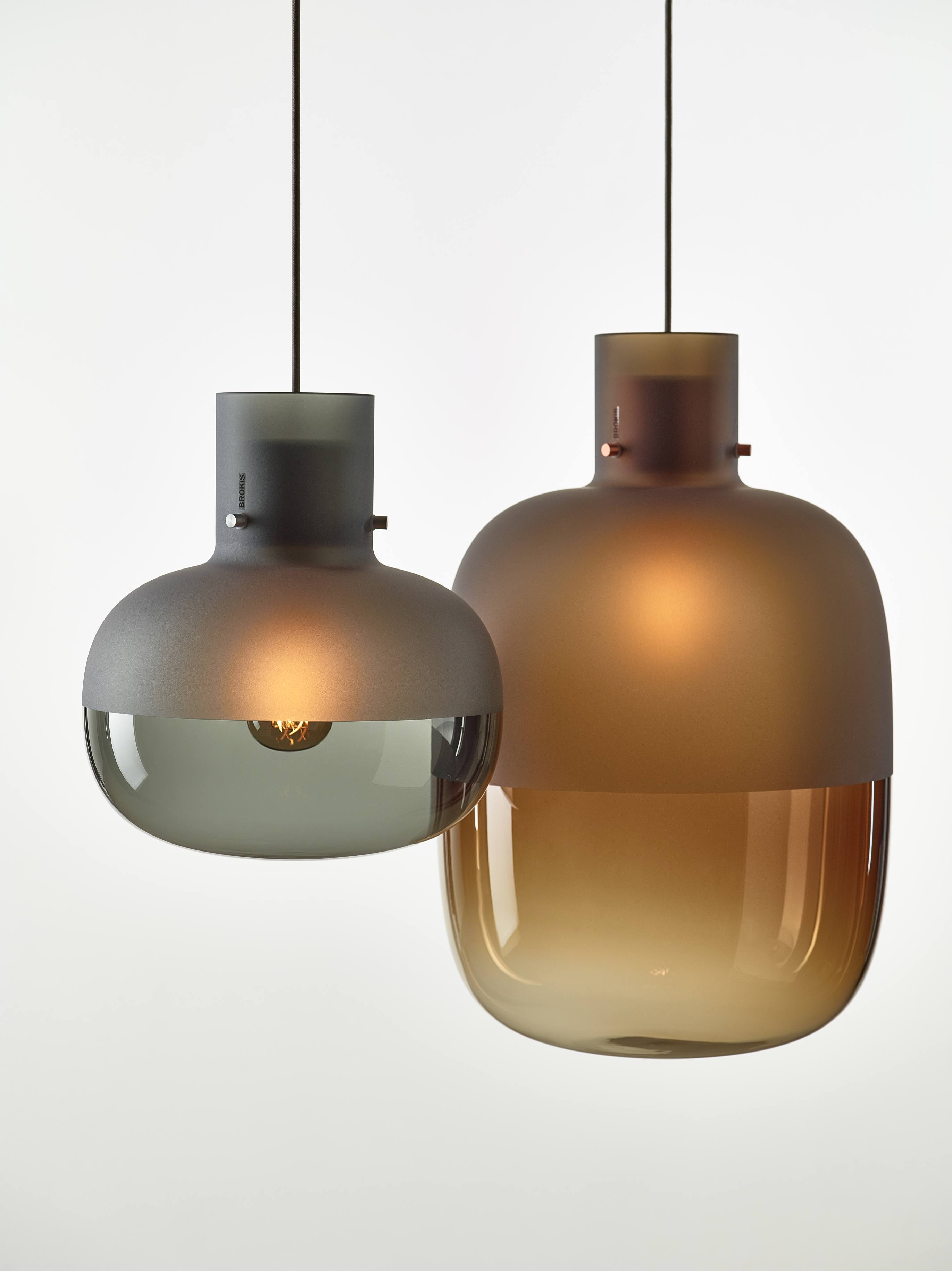 Hängende Lampe AWA Medium aufblasbares Glas