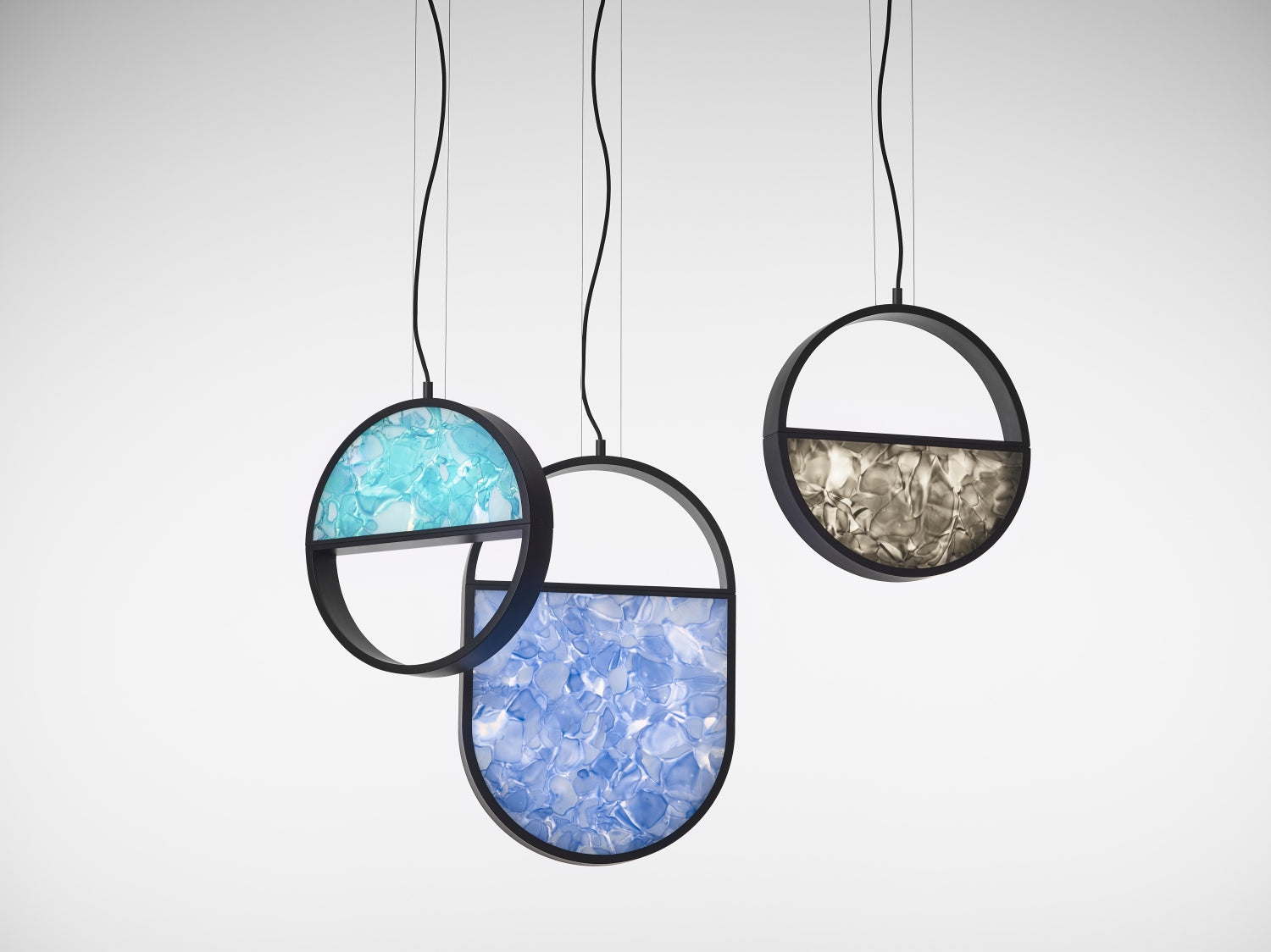 Hängende Lampe Geometrische ovale 1/3 Glas glänzende Brokisglass