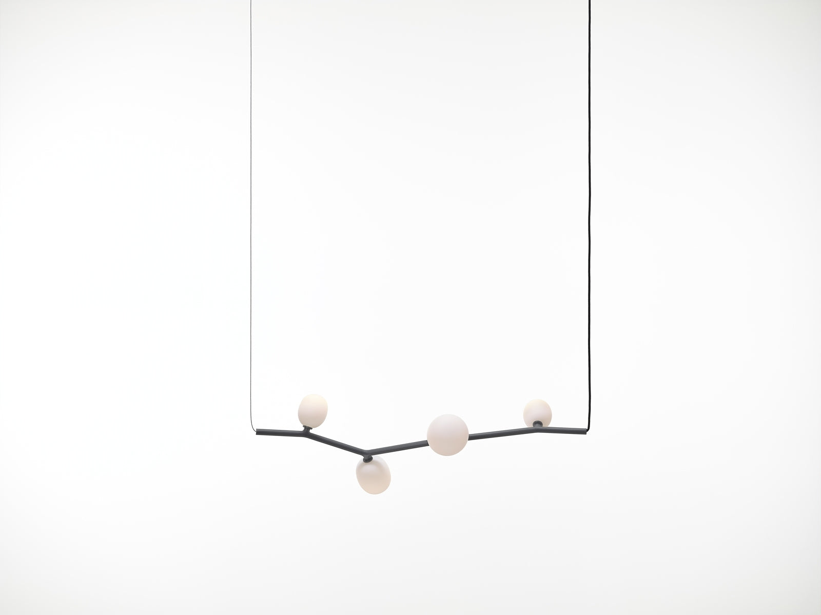 Efeu -Hanglampe - horizontales mattes Glas
