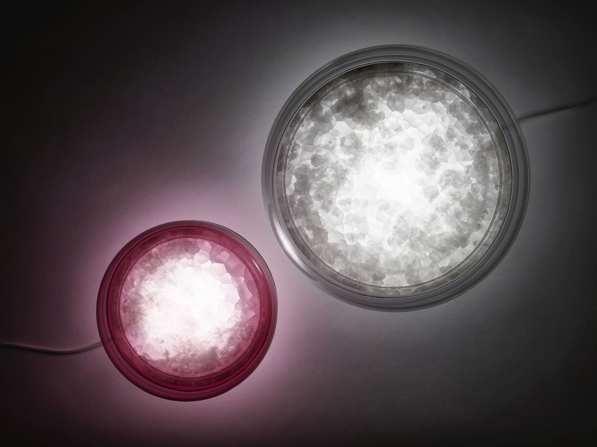 Makkaron -M -Tischlampe aufblasbares Glas mit Onyx