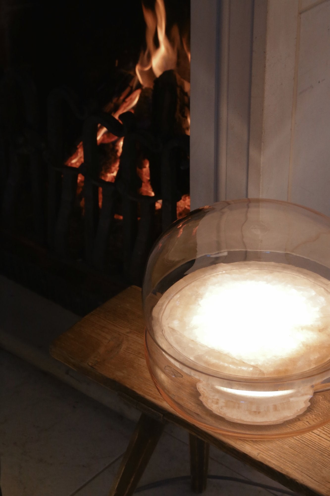 Makkaron -Mini -Tischlampe aufblasbares Glas mit Onyx