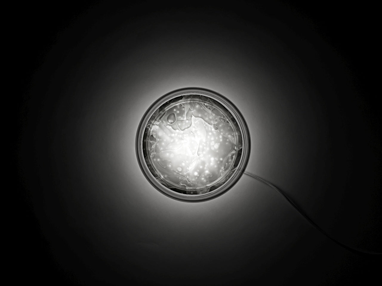 Makkaron -Mini -Tischlampe aufblasbares Glas mit Onyx