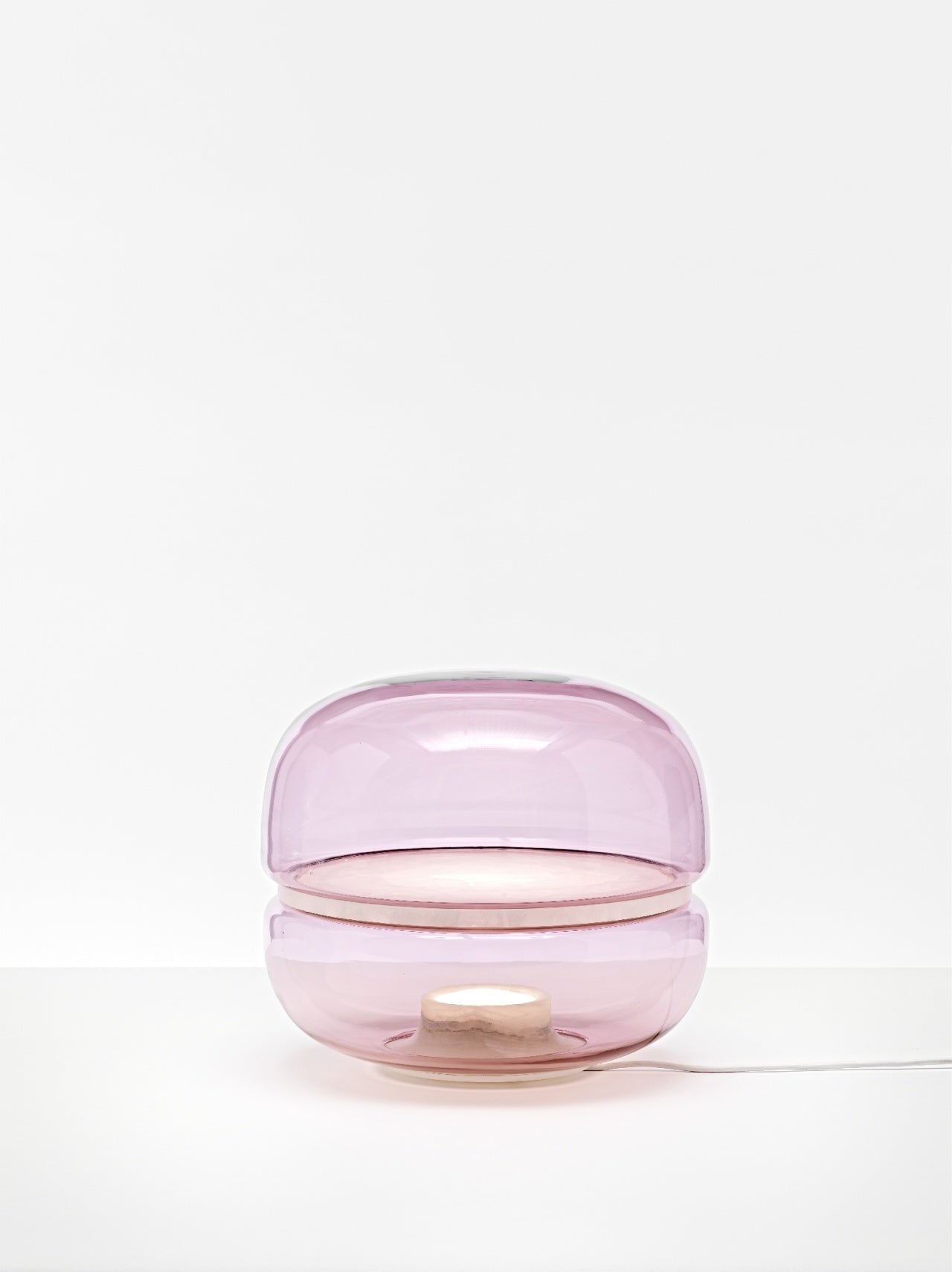 Makkaron -M -Tischlampe aufblasbares Glas mit Onyx