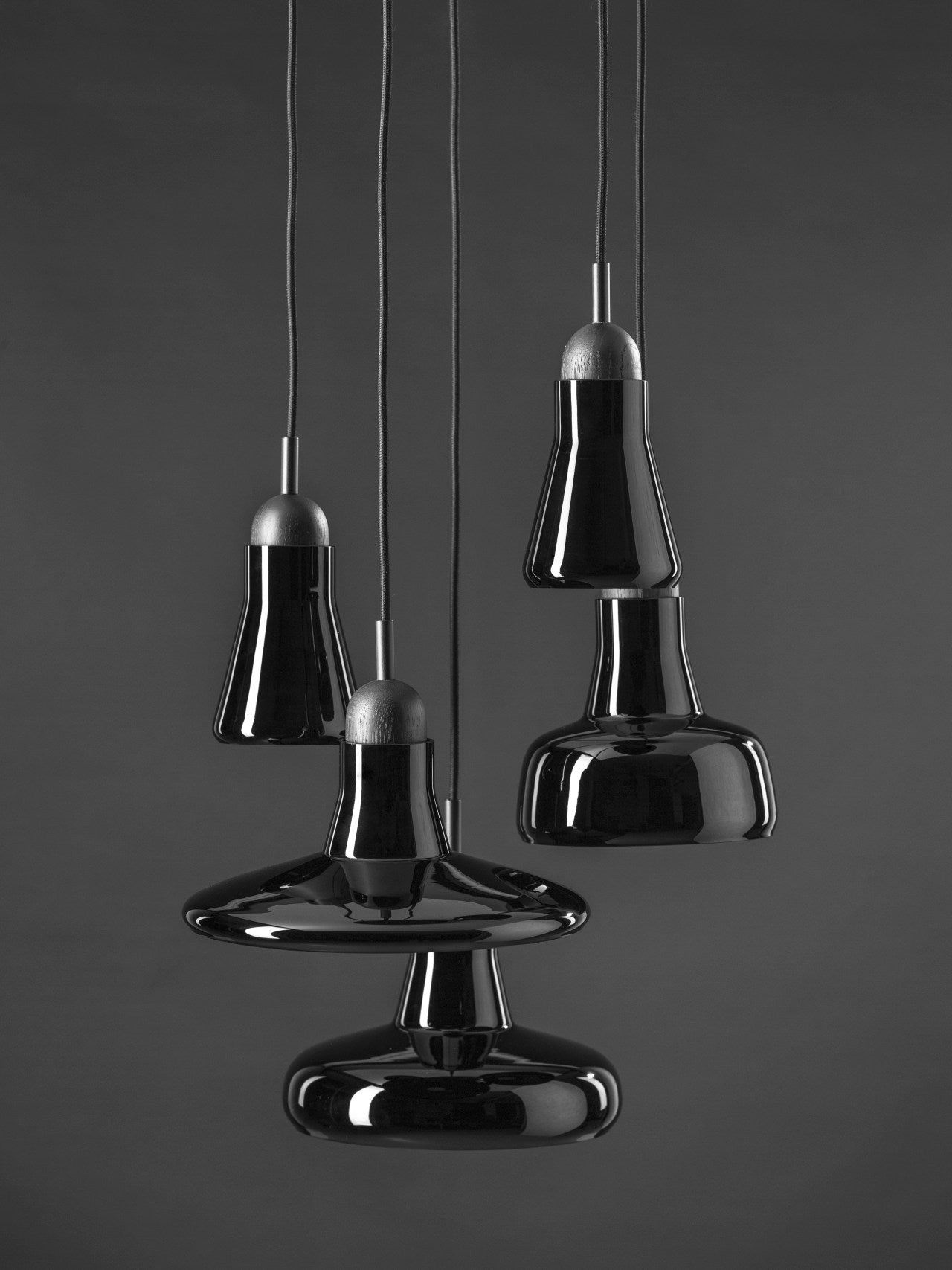 Schatten Hanging Lampe - Ring glänzendes Glas setzen