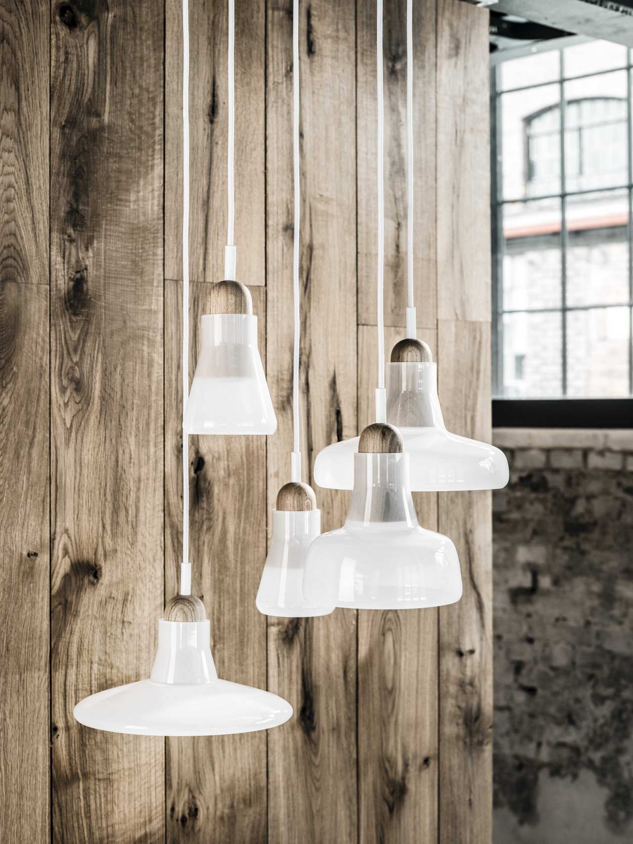 Schatten Hanging Lampe - Ring glänzendes Glas setzen