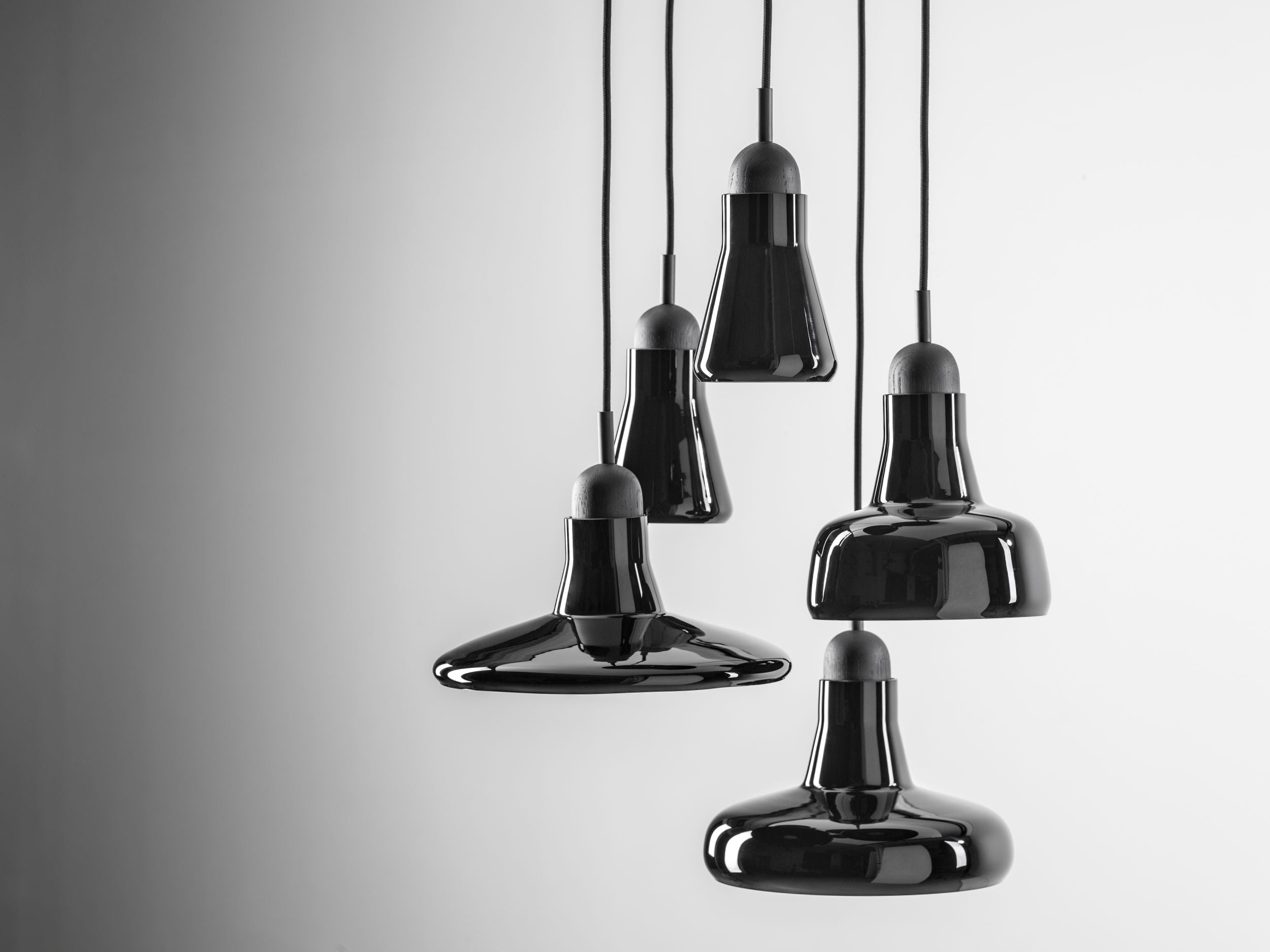 Schatten Hanging Lampe - Ring glänzendes Glas setzen