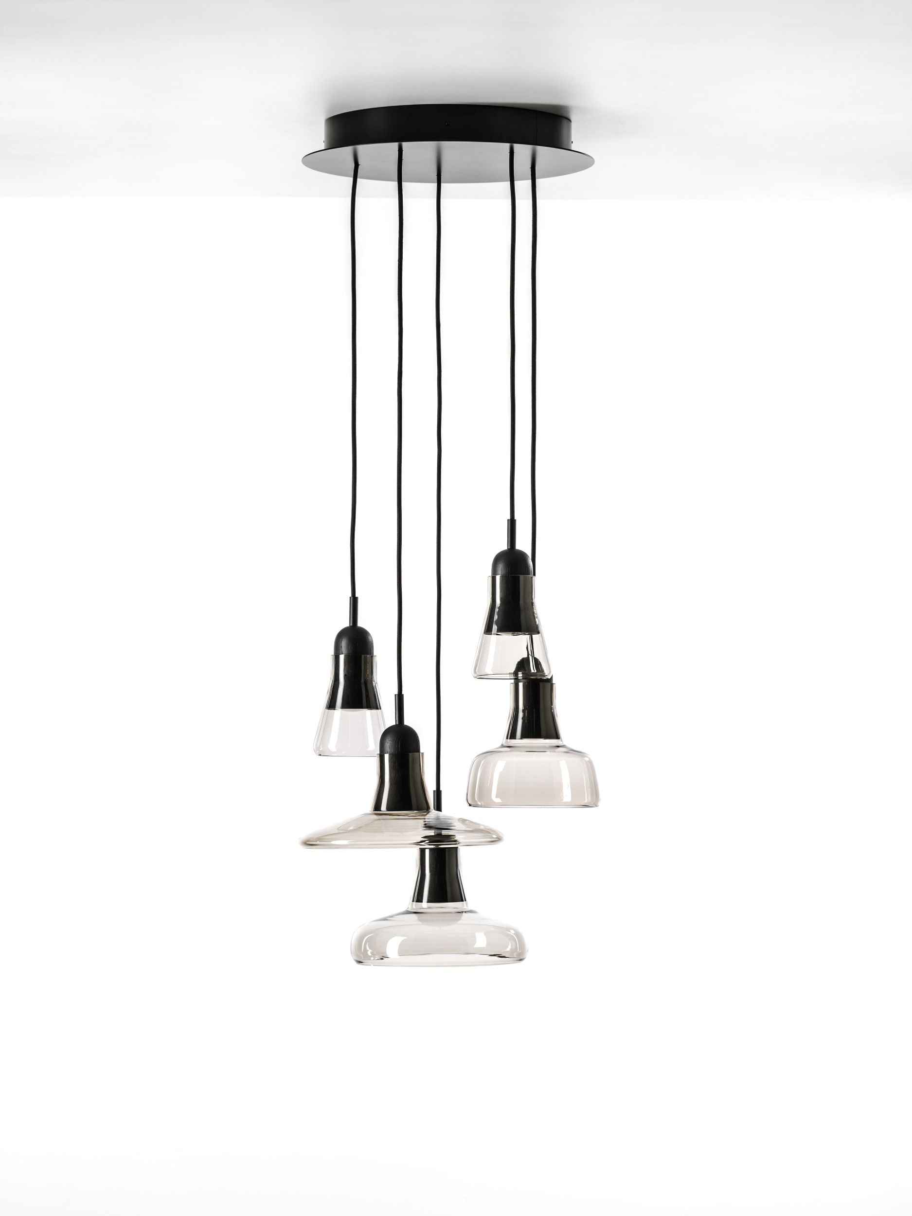 Schatten Hanging Lampe - Ring glänzendes Glas setzen