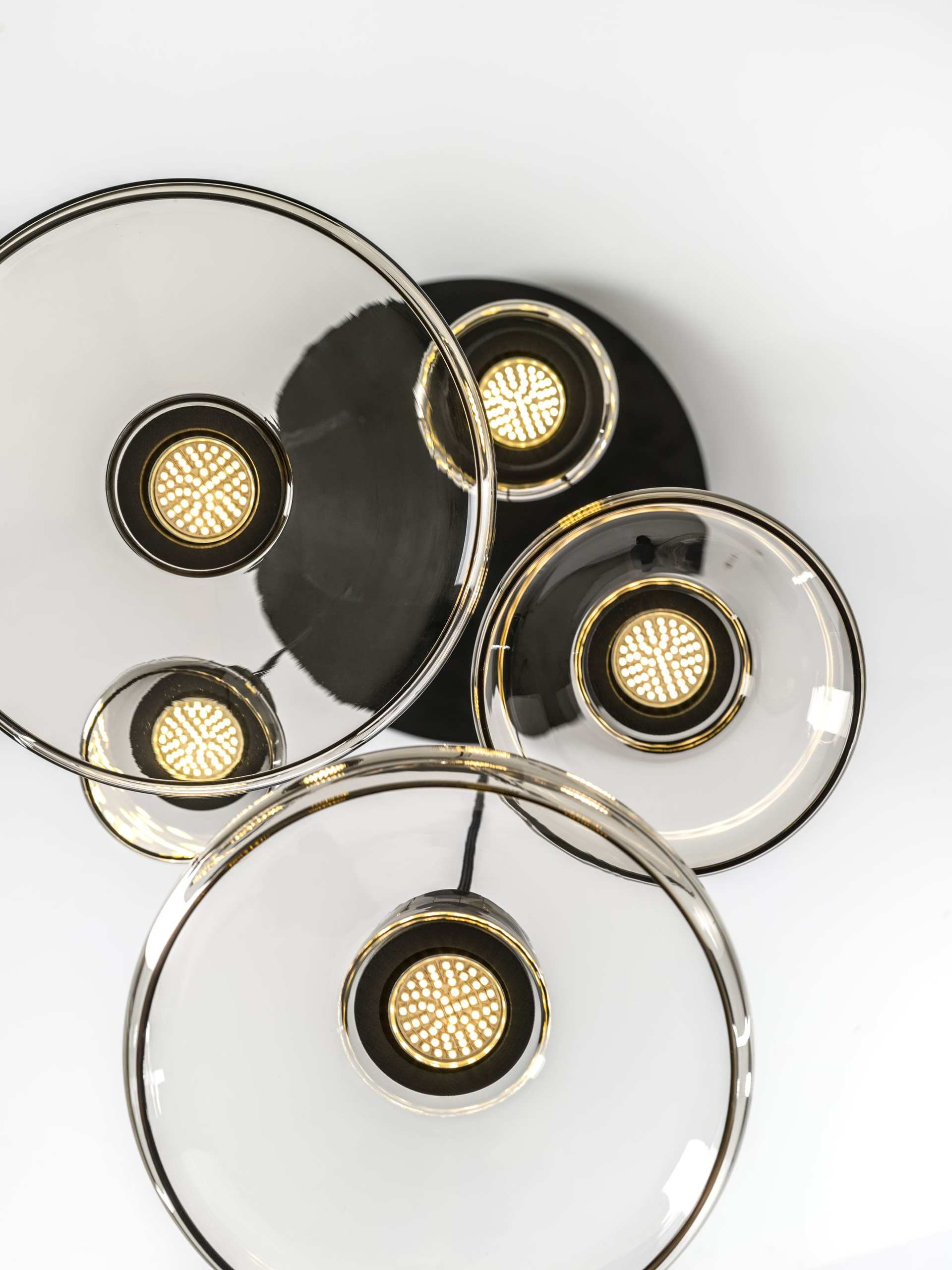 Schatten Hanging Lampe - Ring glänzendes Glas setzen