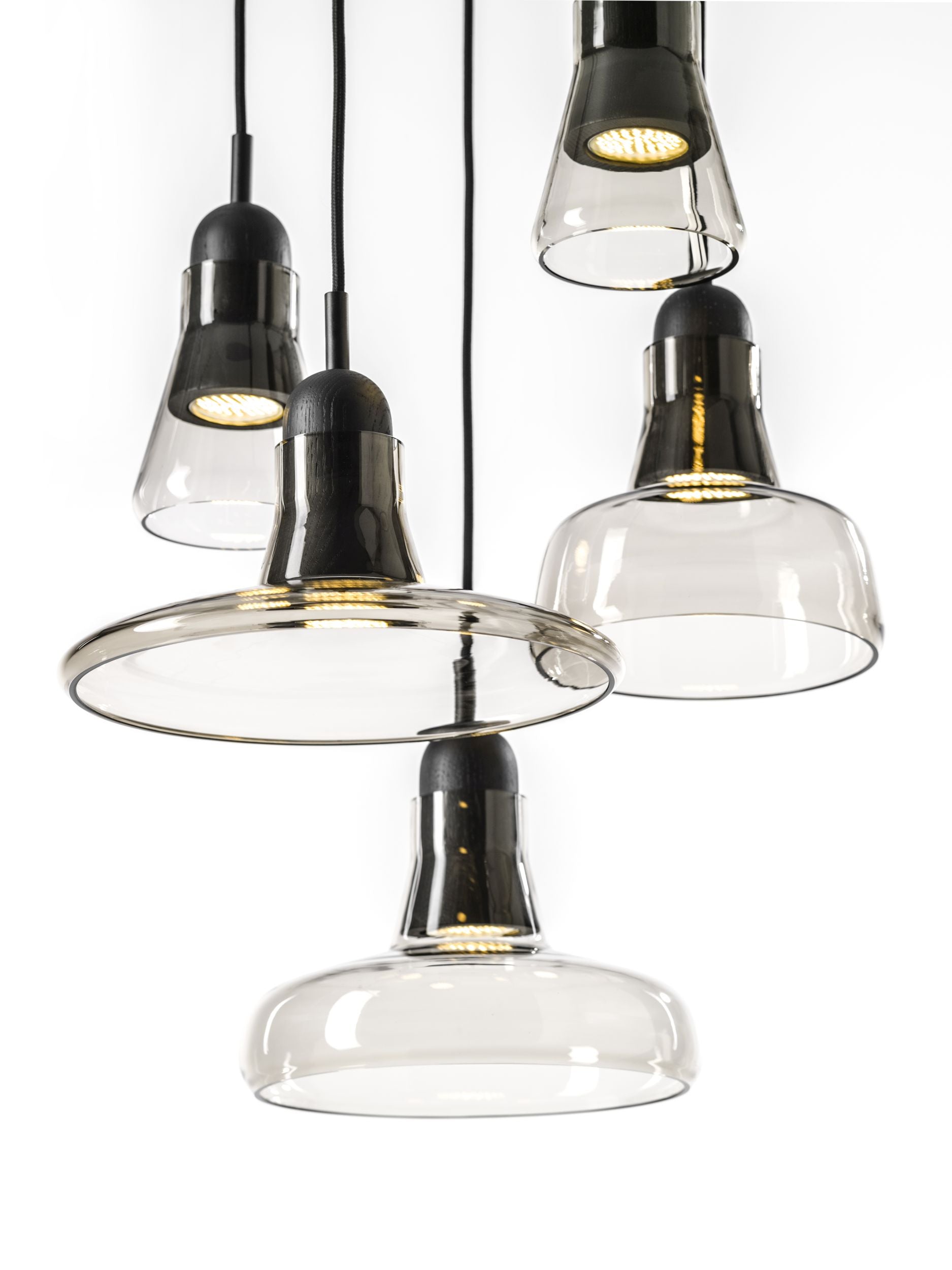 Schatten Hanging Lampe - Ring glänzendes Glas setzen