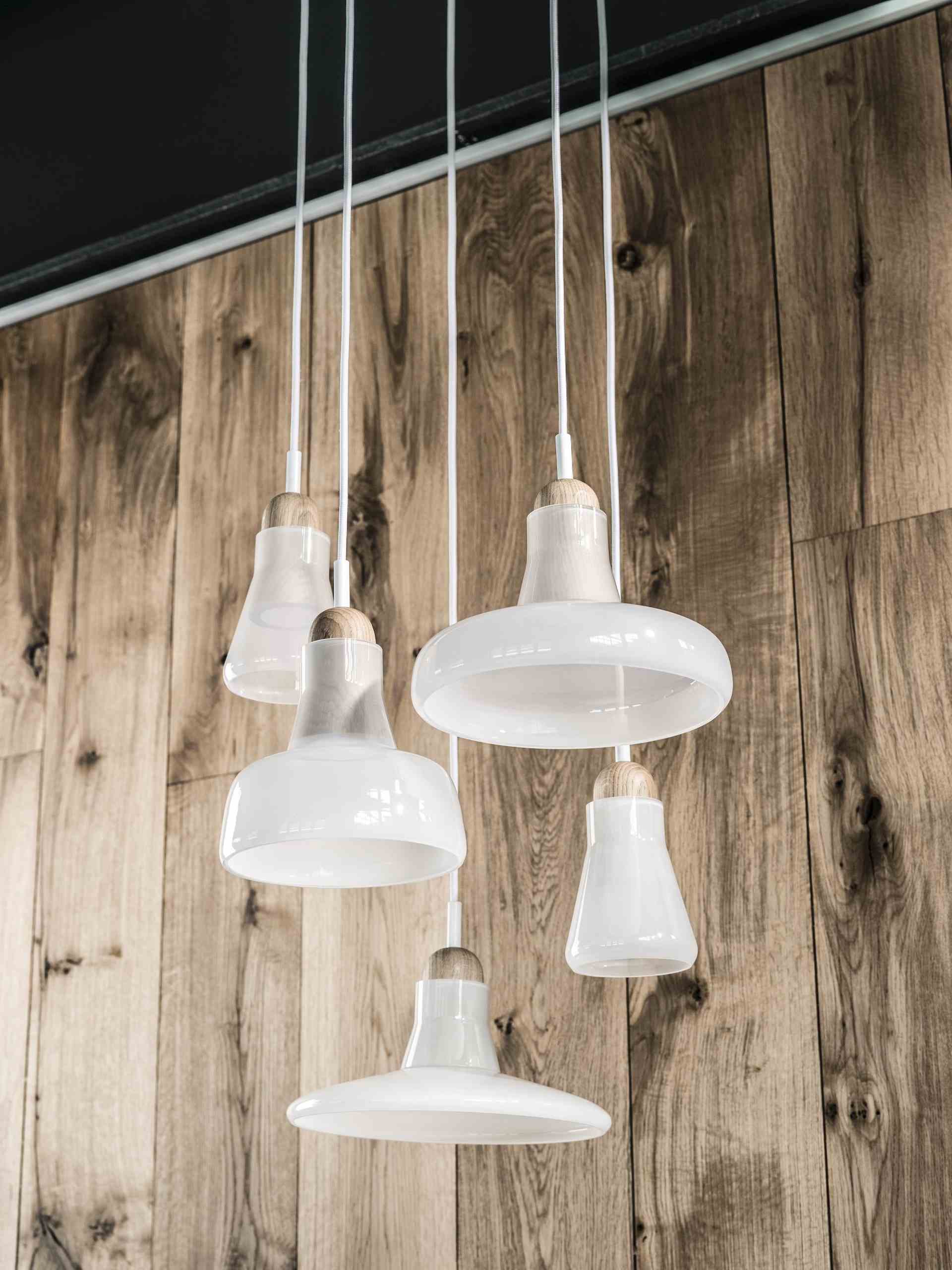 Schatten Hanging Lampe - Ring glänzendes Glas setzen