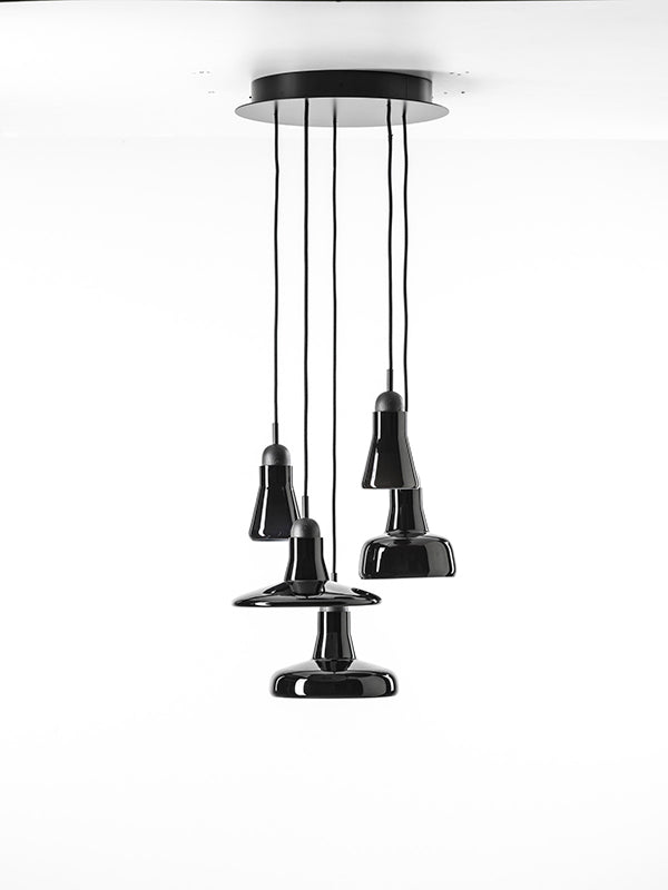 Schatten Hanging Lampe - Ring glänzendes Glas setzen