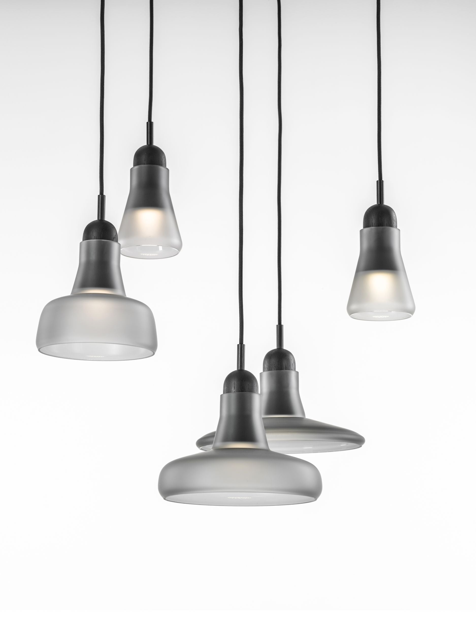 Schatten Hanging Lampe - Rechteckige kleine Mattglas einstellen