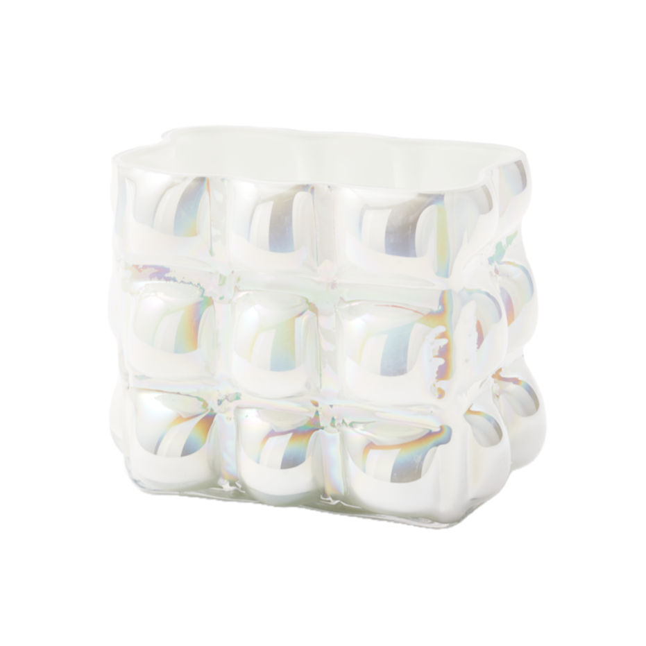 BUBBLE white glossy vase