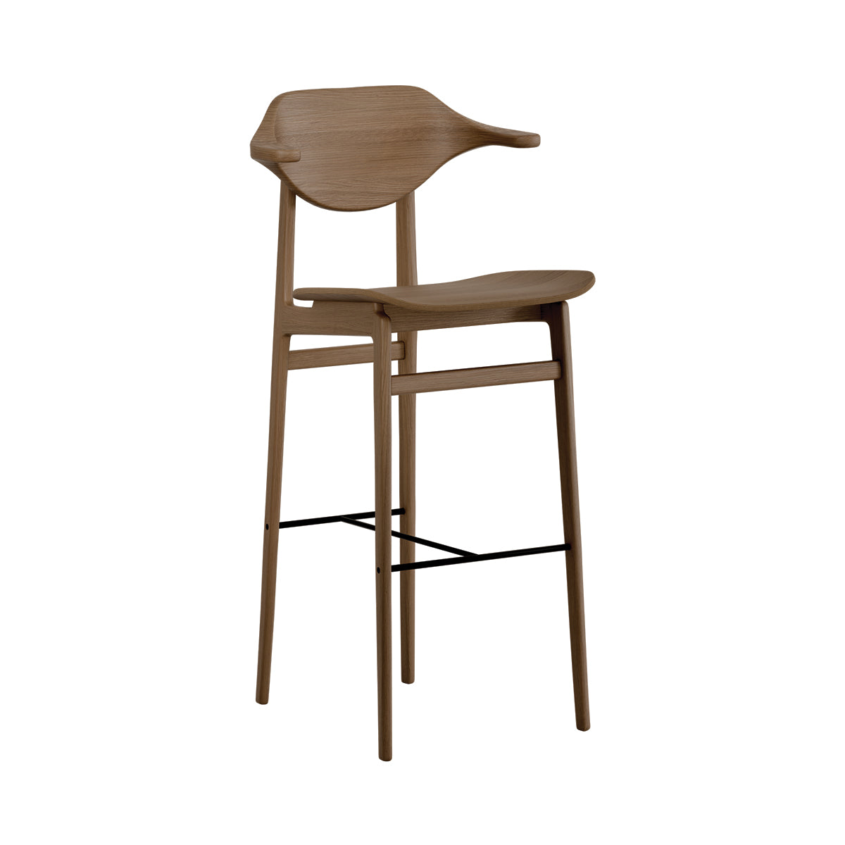 Customized BUFALA stool with a wooden base