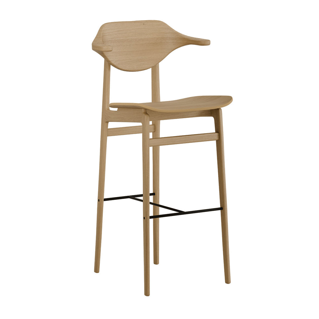 Customized BUFALA stool with a wooden base