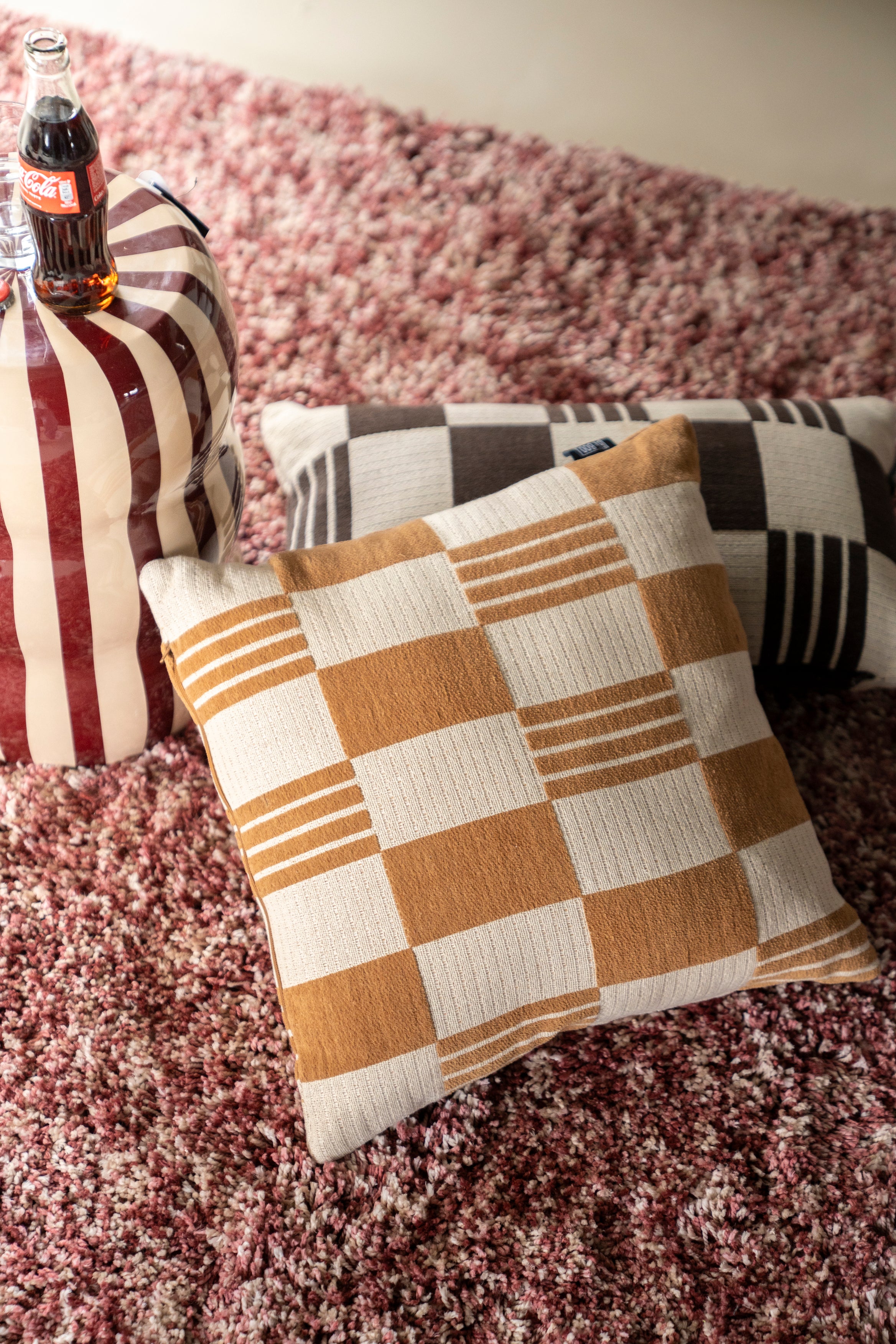 Poduszka TWIST zielony z beżowym