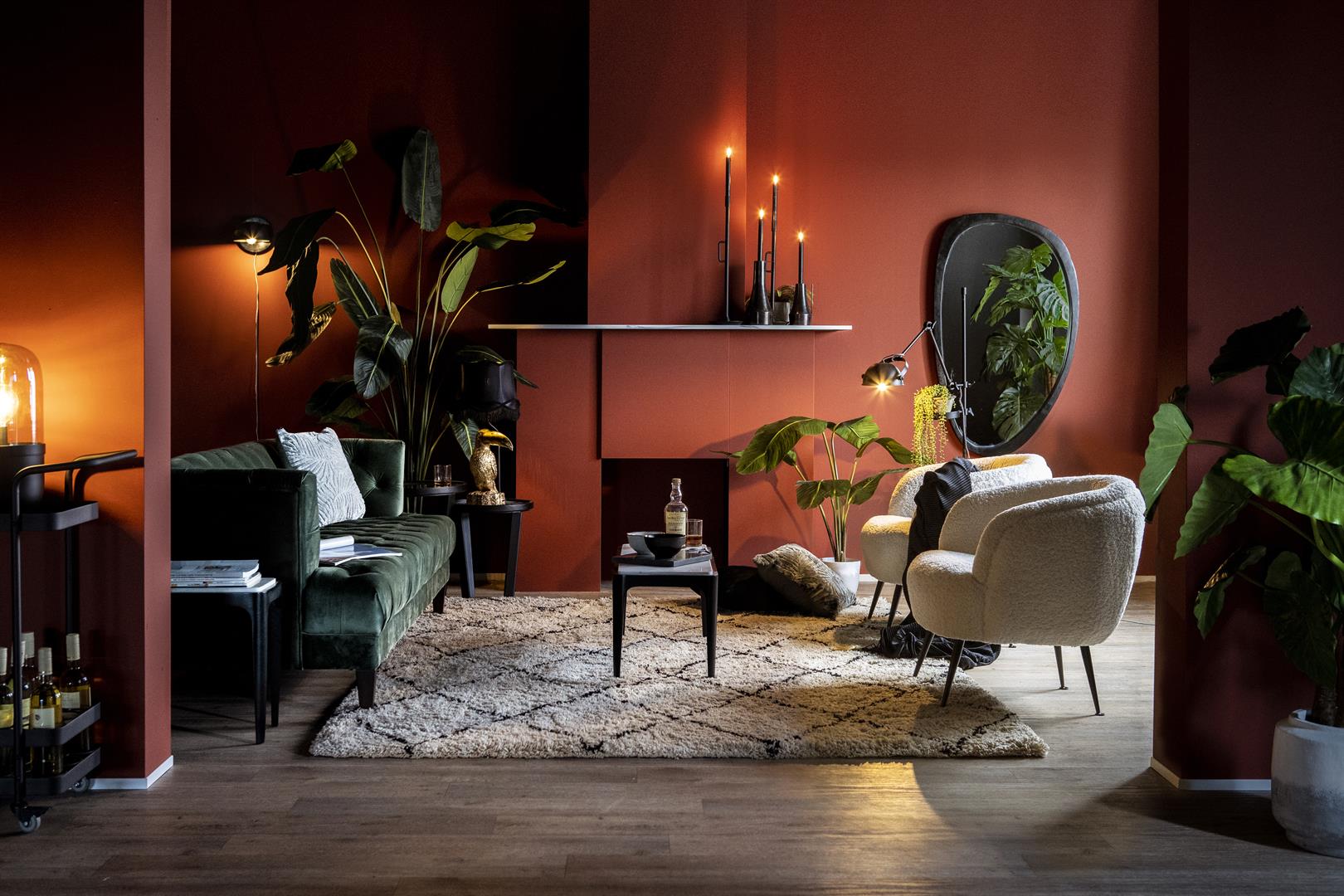 Beige ROX rug with black