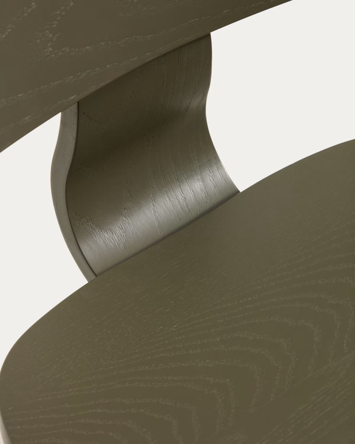 GENA Chair in Dark Green with Oak Veneer