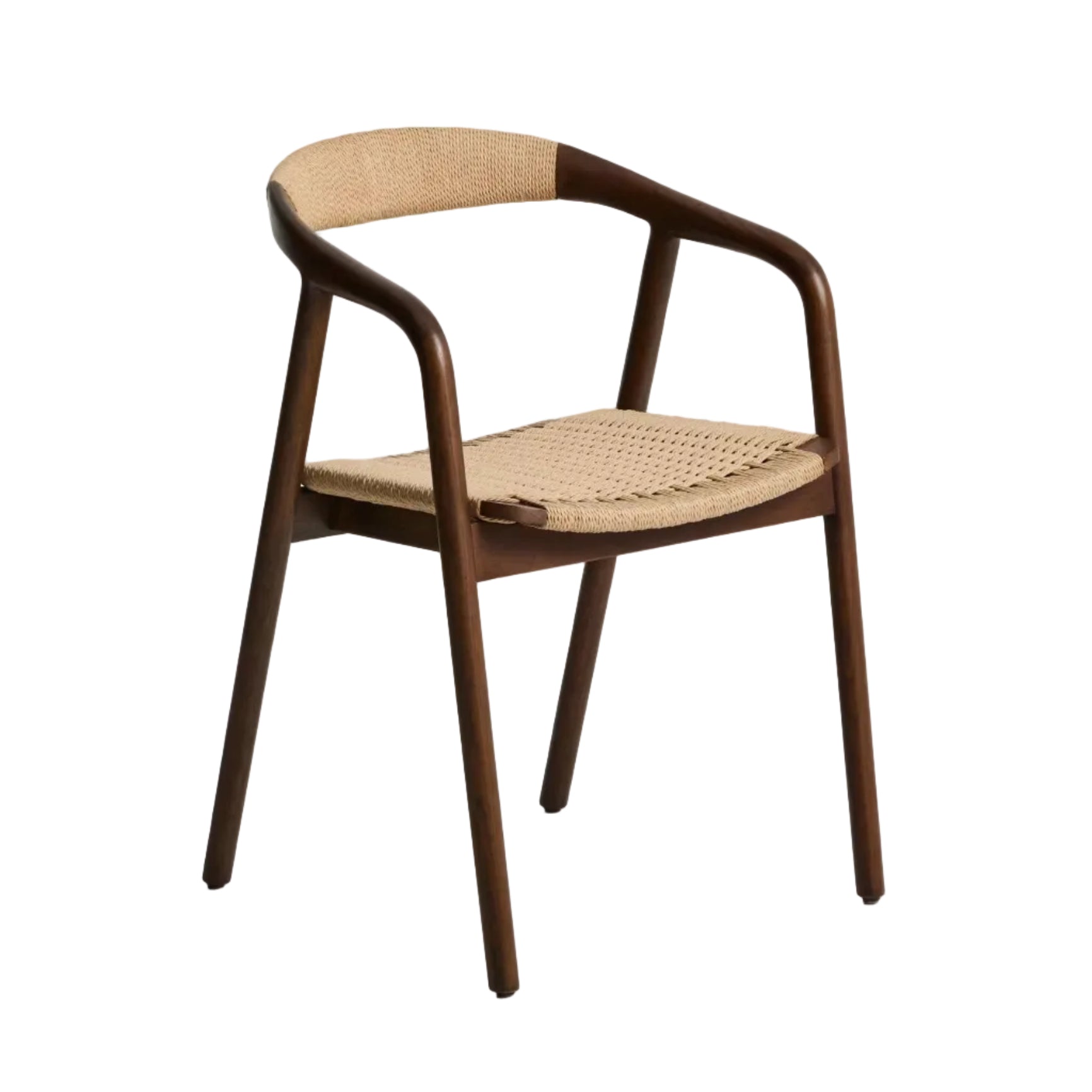DERILE Chair in Beige with Dark Wooden Base