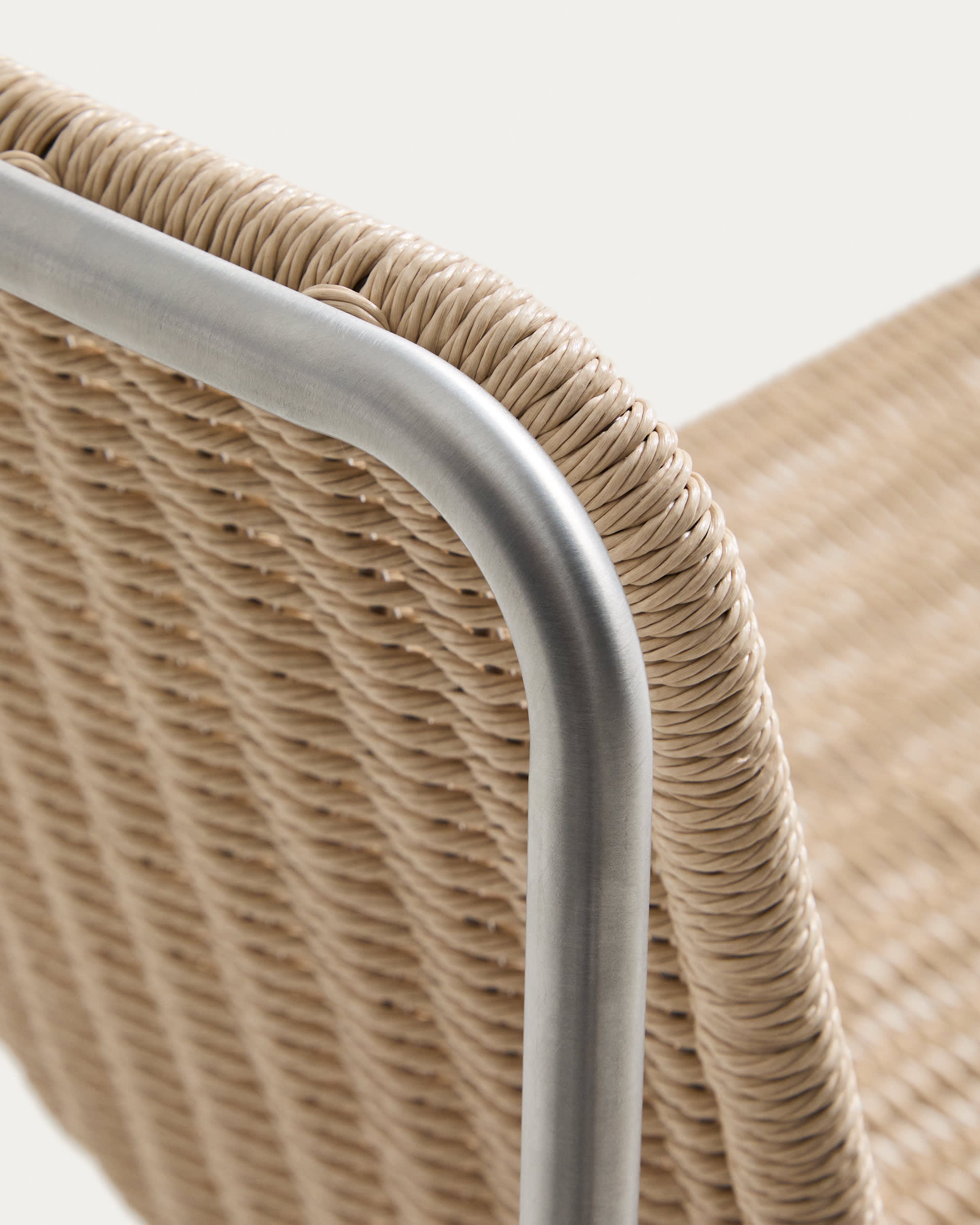 TAVARI Beige Garden Chair with Steel Base
