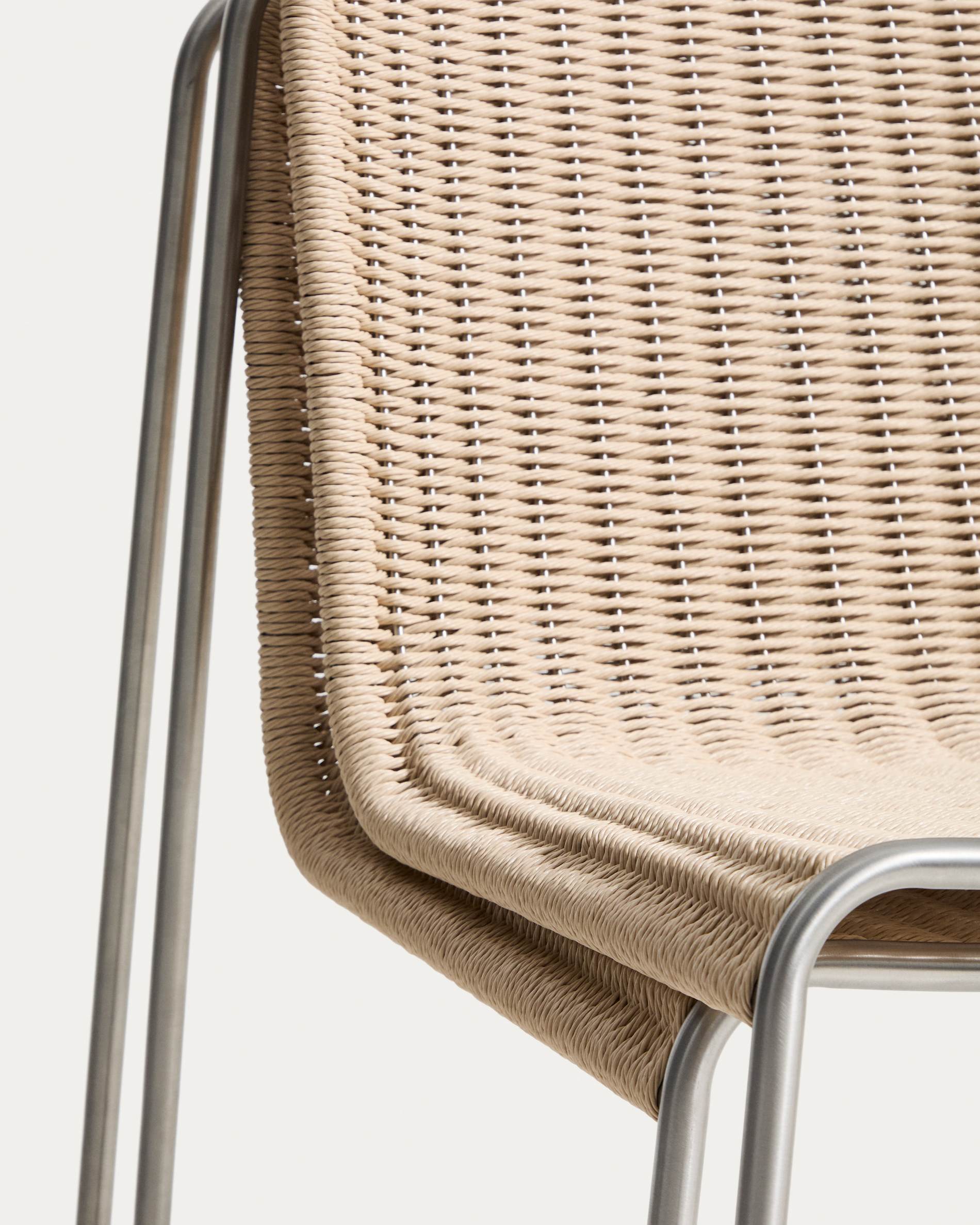 TAVARI Beige Garden Chair with Steel Base